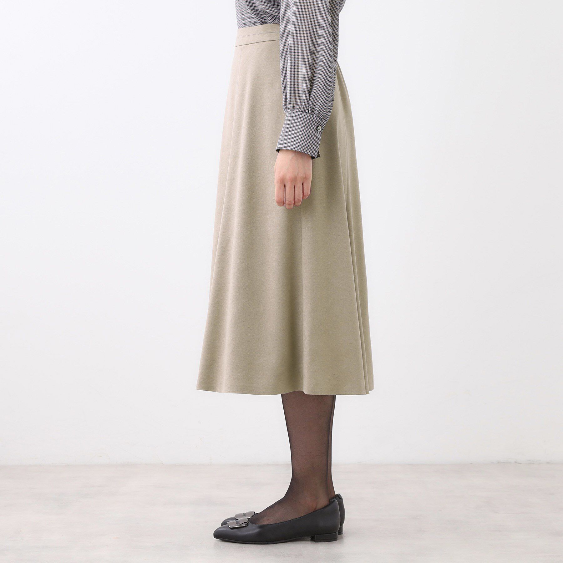 Reflect「【ジャケット合わせにぴったり◎】スエードライクフレアスカート」|スカート|