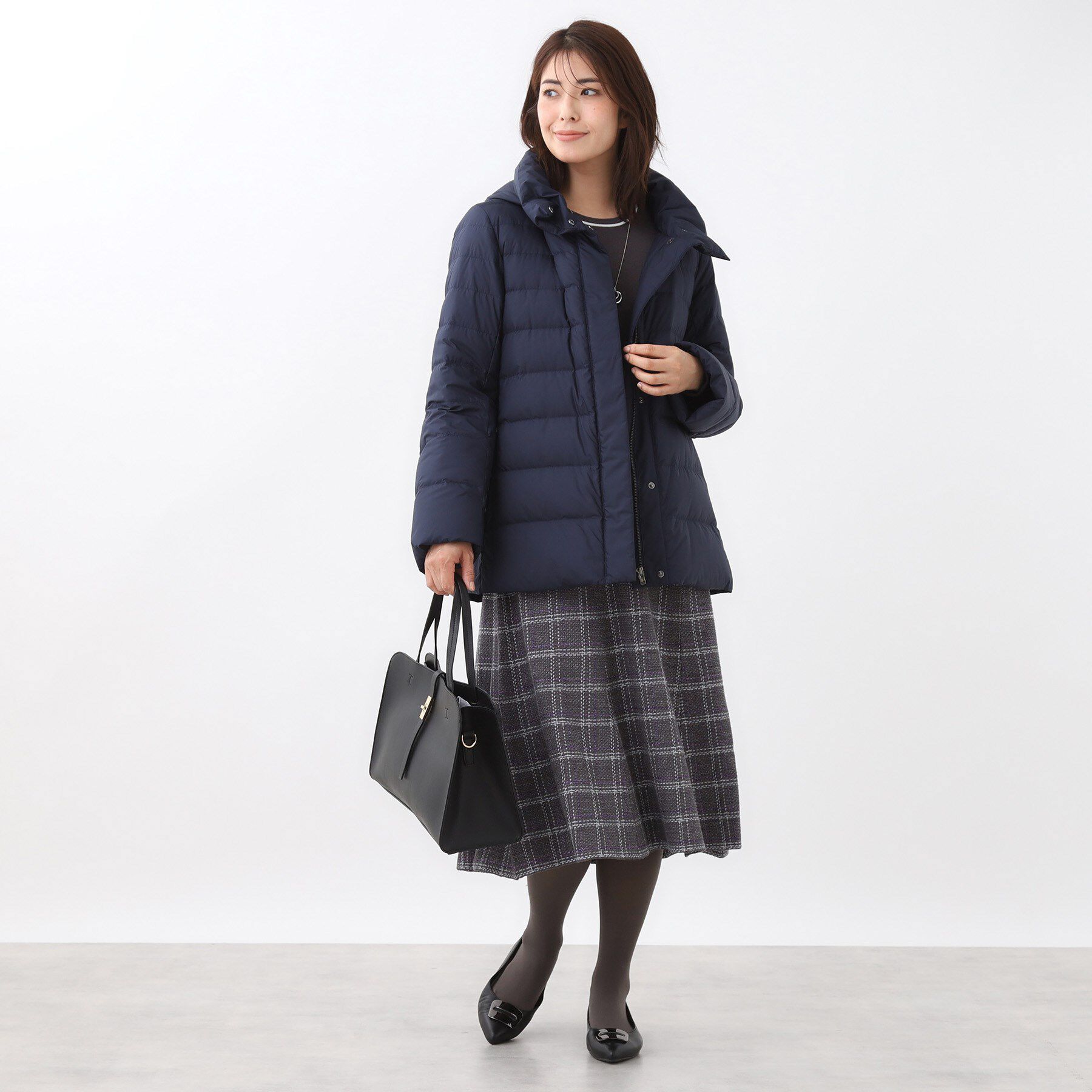 Reflect「【定番人気】フーデッドミドルダウンコート」|ダウン|