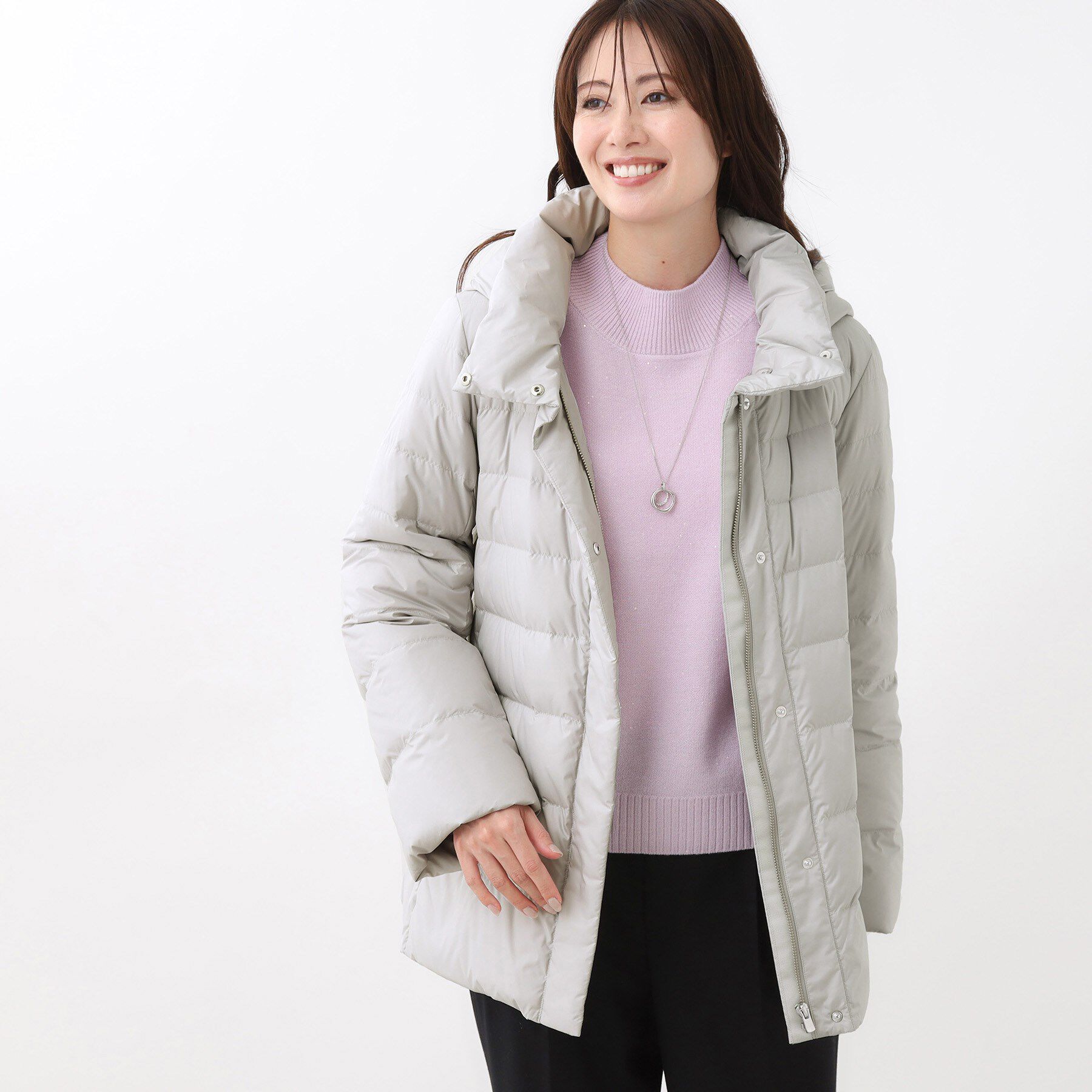 Reflect「【定番人気】フーデッドミドルダウンコート」|ダウン|