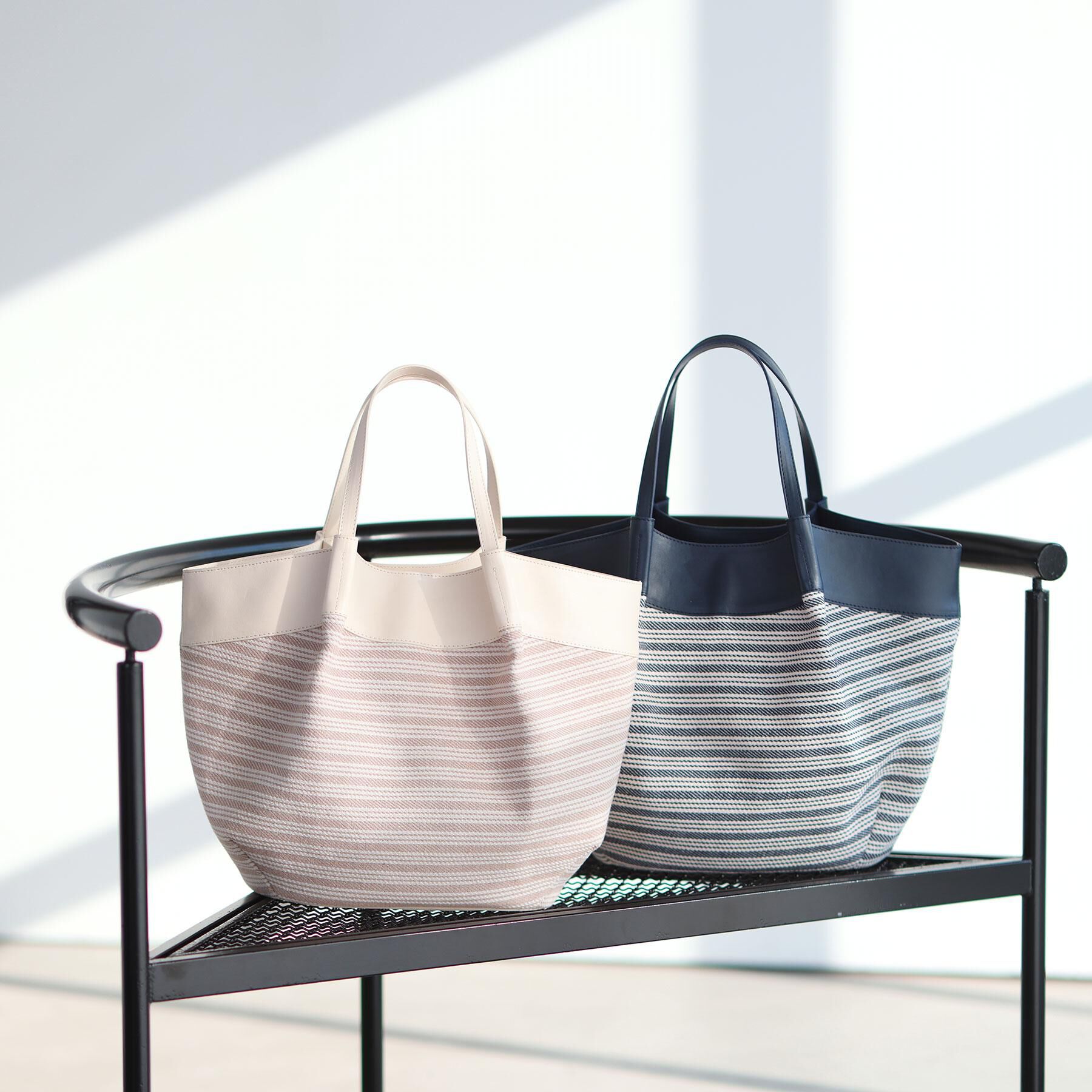 Reflect「【しっかり容量◎】キャンバス地ボーダートートバッグ」|トートバッグ|