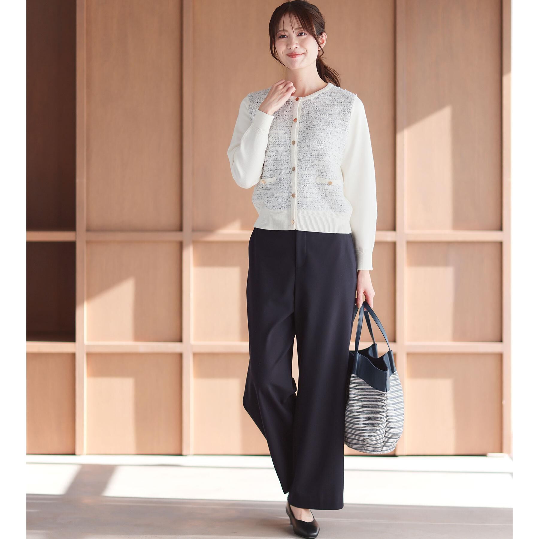 Reflect「【着映え◎】ツイード風ニットカーディガン」|カーディガン|