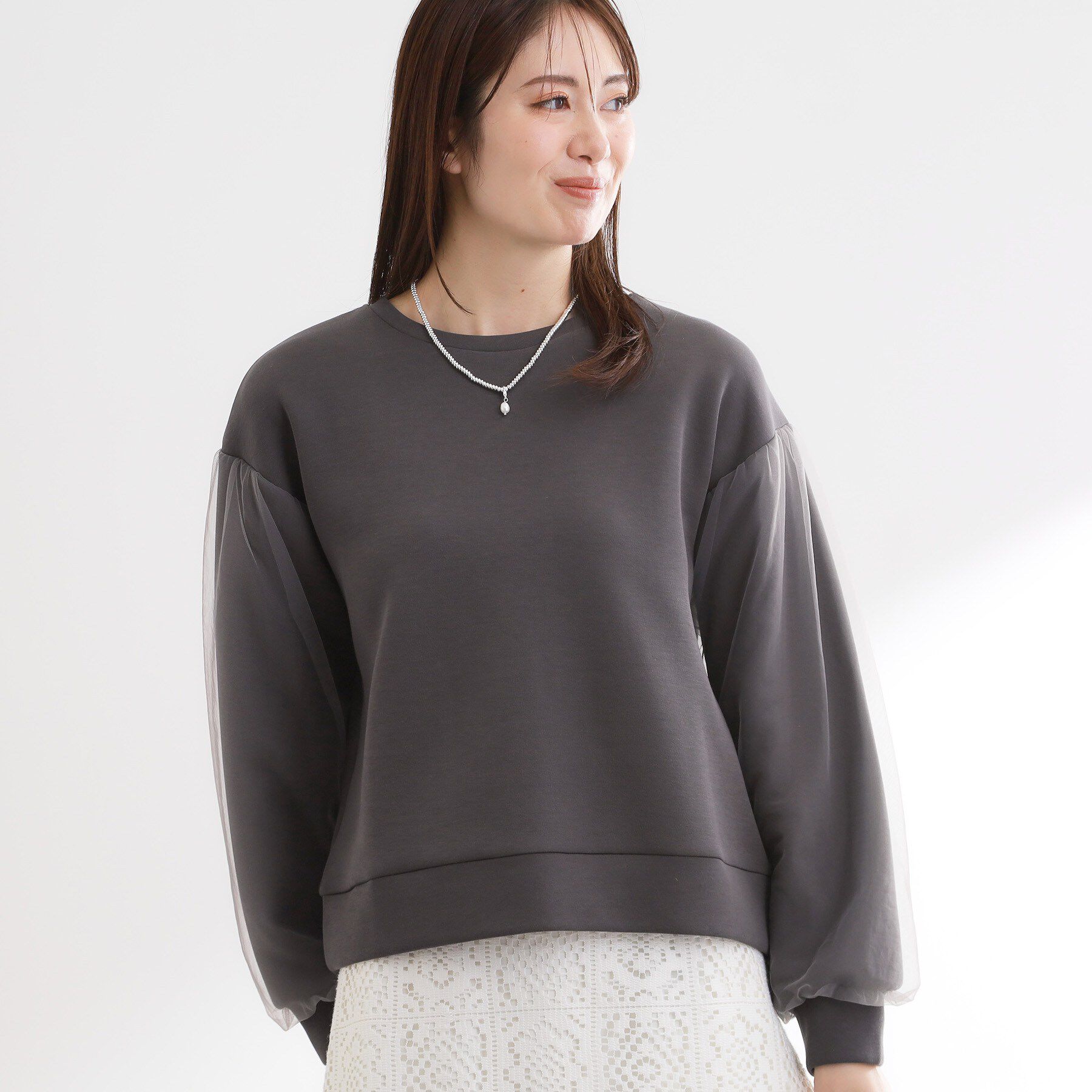 Reflect「チュールレイヤードスリーブプルオーバー」|Tシャツ・カットソー|