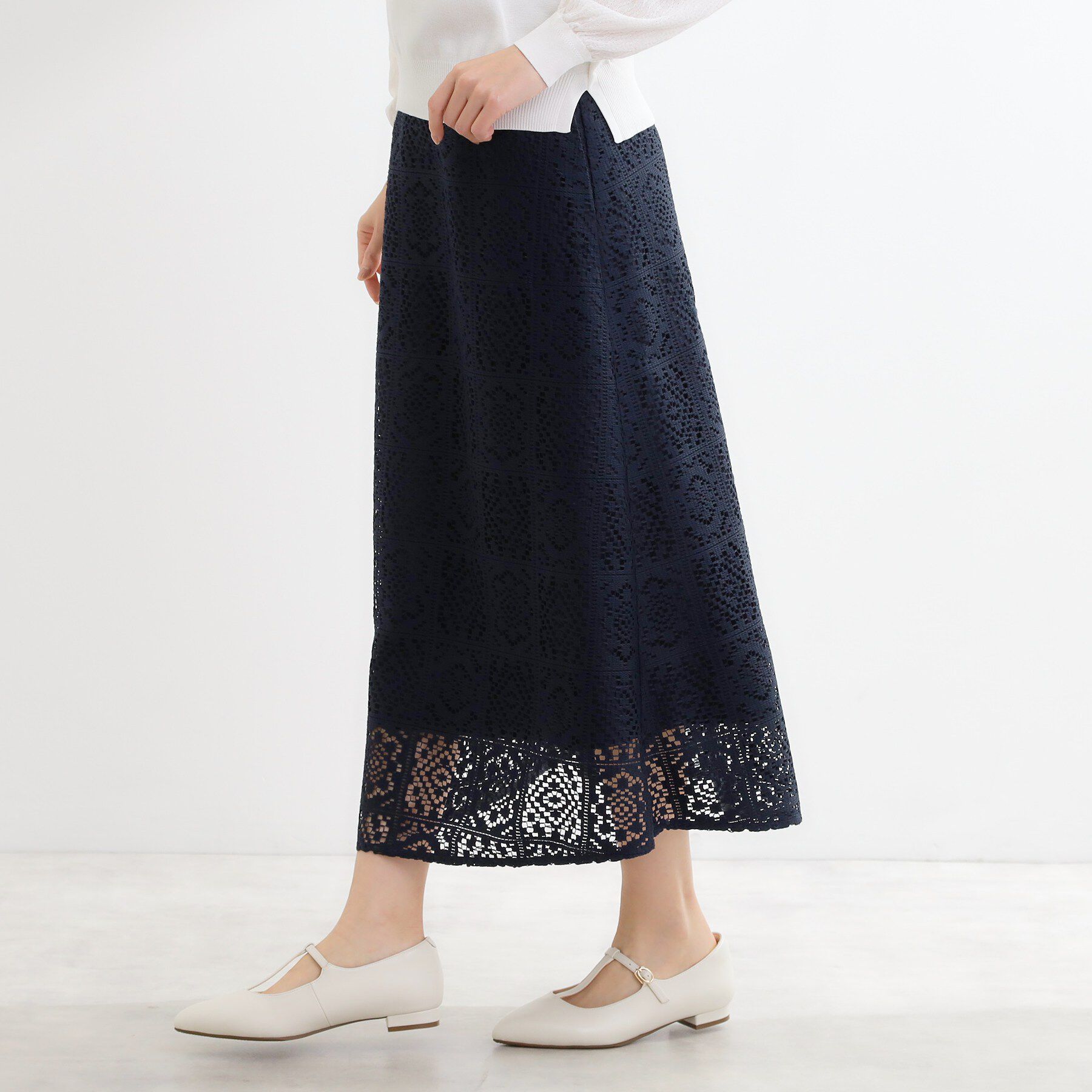 Reflect「【セットアップ可】レースミディアムスカート」|スカート|