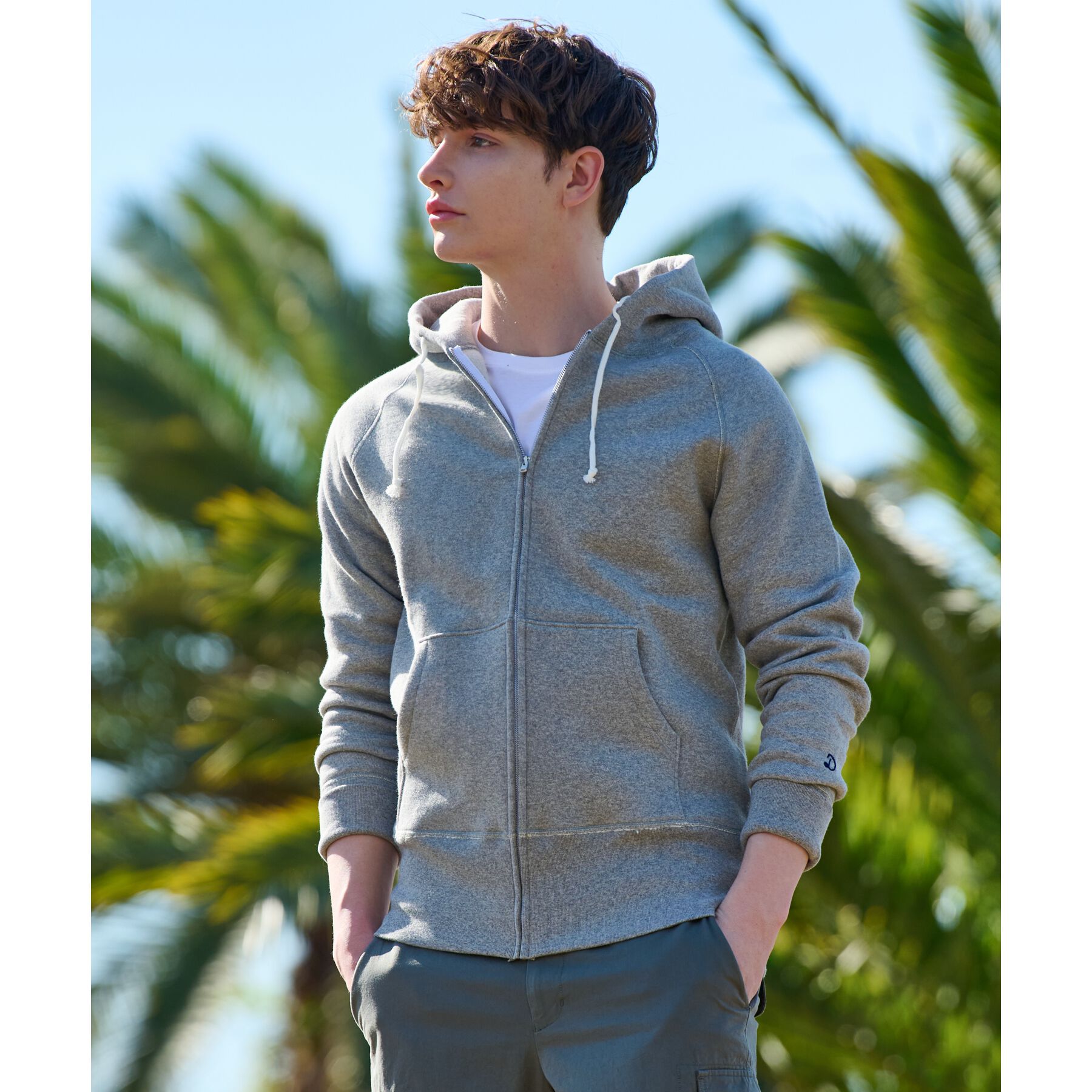 DRESSTERIOR「【ベストセラー】デキシー吊裏毛ジップアップパーカ」|パーカー|ライトグレー(011