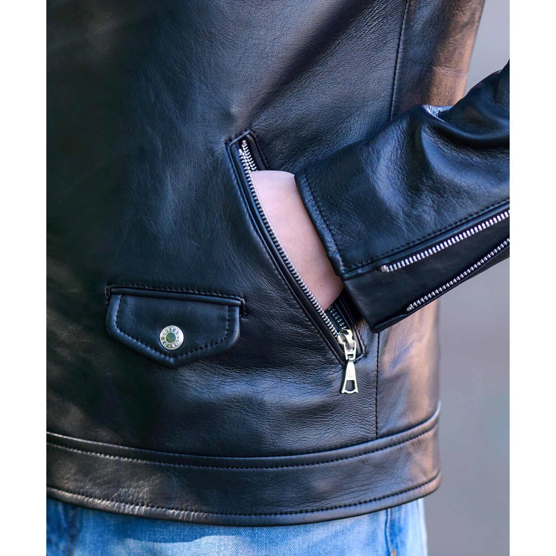 DRESSTERIOR「【本革】レザーライダースジャケット」|ライダースジャケット|