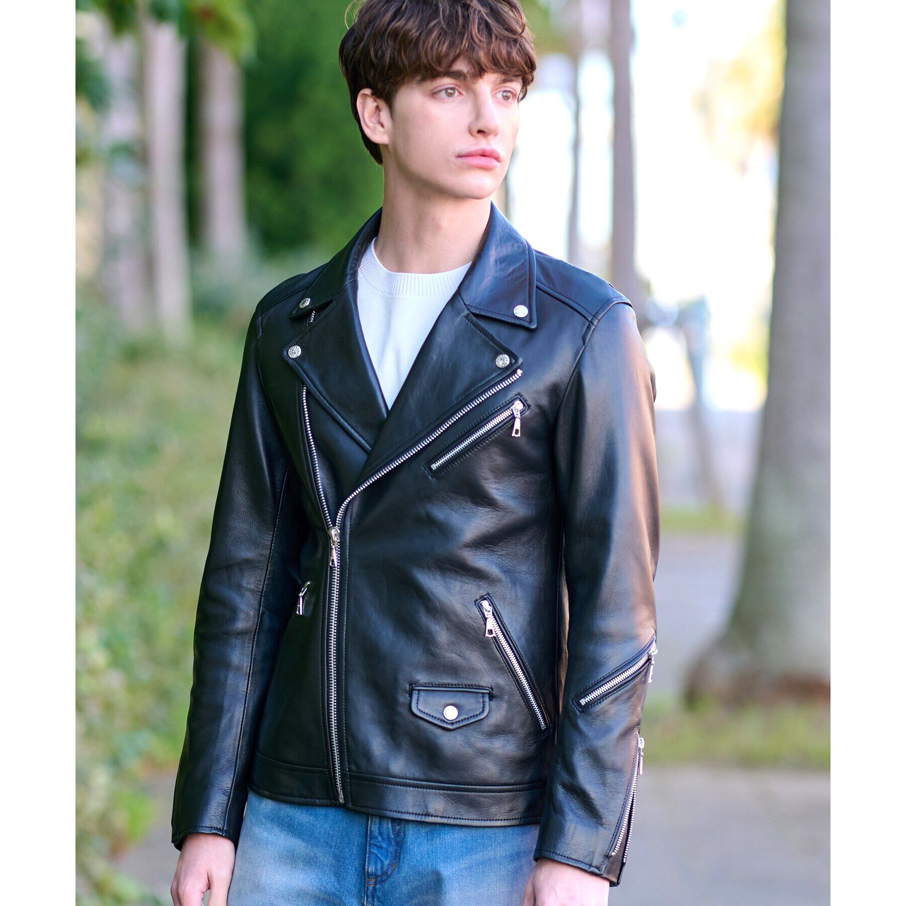 DRESSTERIOR「【本革】レザーライダースジャケット」|ライダースジャケット|