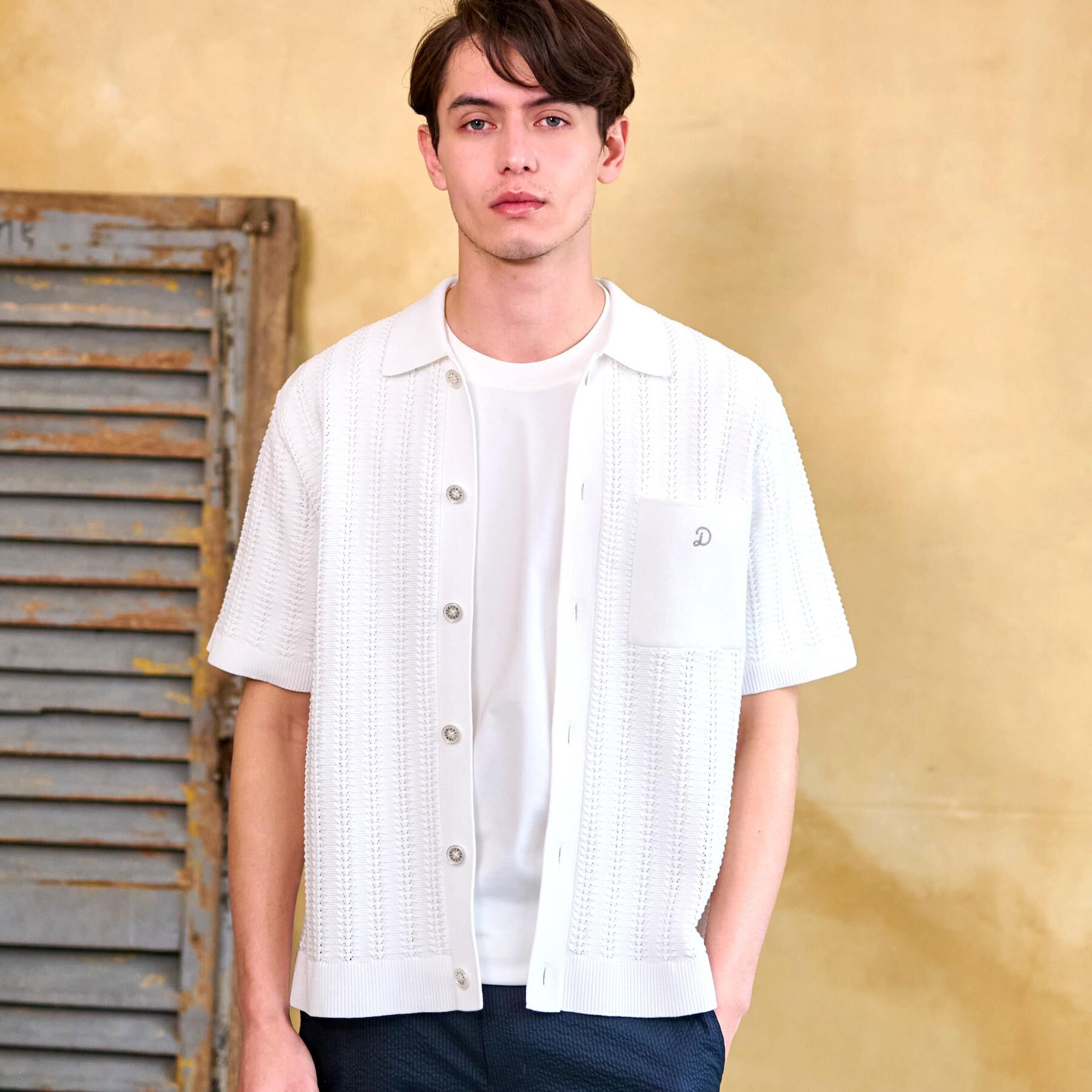 DRESSTERIOR「オーガニックコットン キューバニットシャツ」|ニット・セーター|