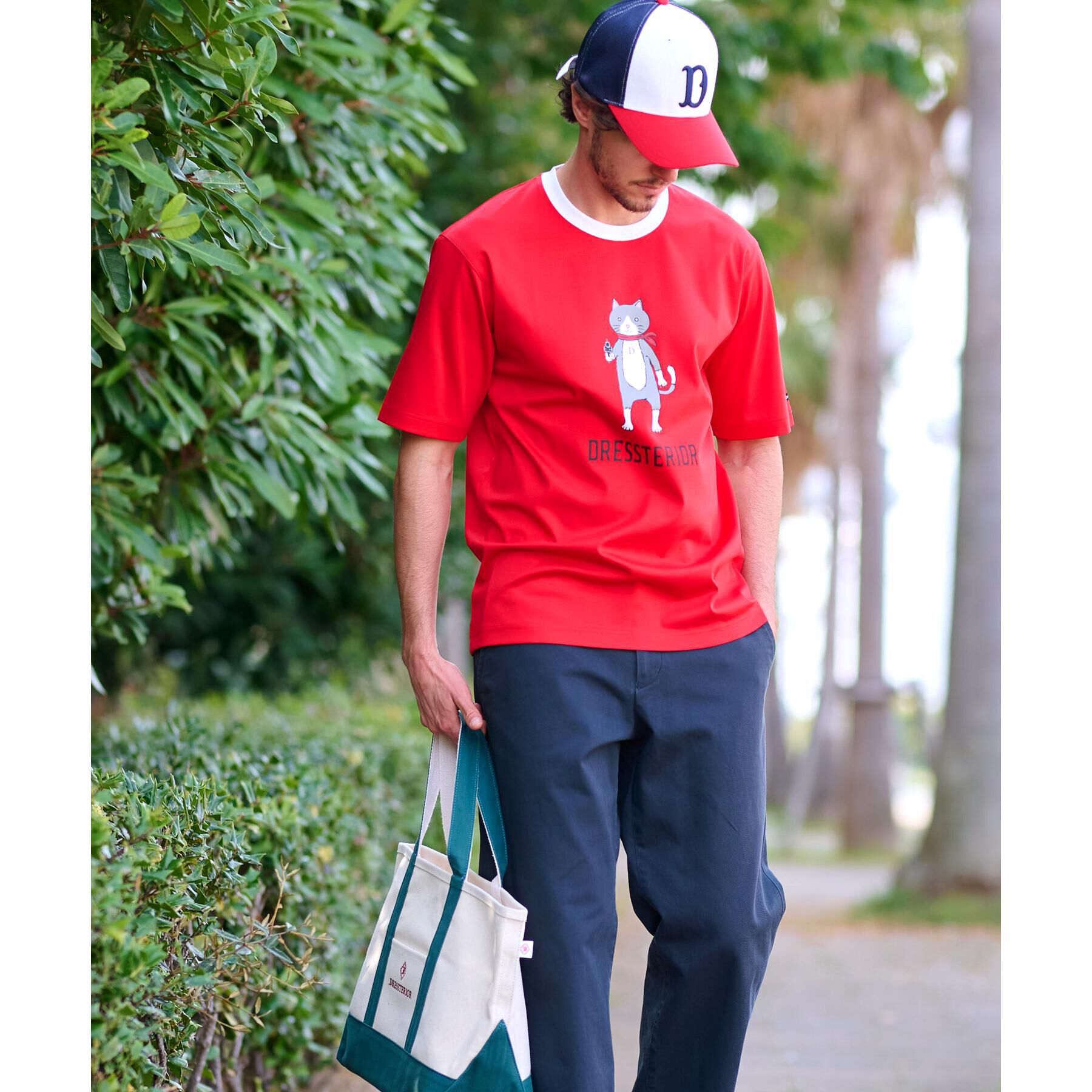 DRESSTERIOR「【接触冷感／抗菌防臭／消臭】ICE CLEAR COTTON キャットTシャツ」|Tシャツ・カットソー|