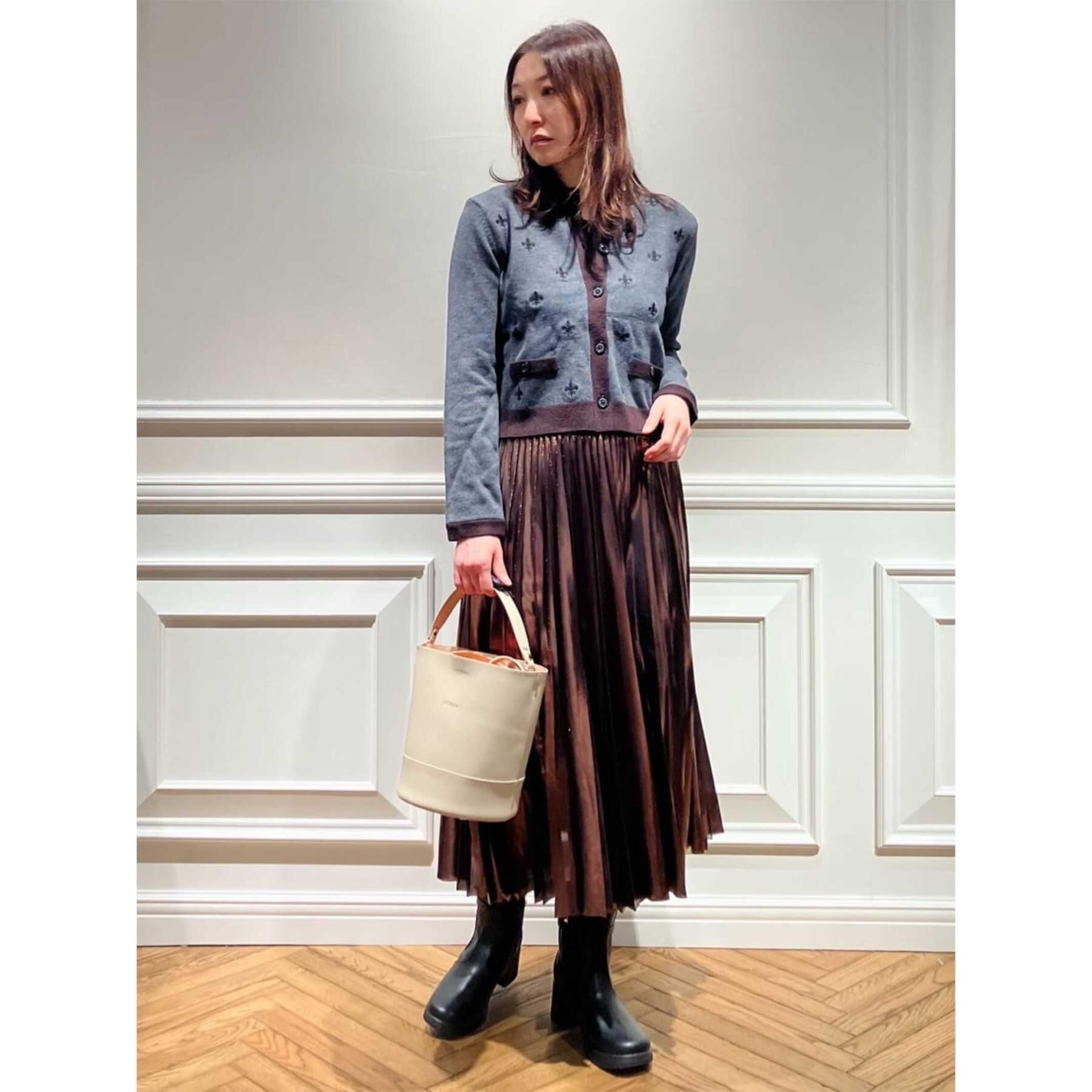 DRESSTERIOR「【洗える/ストレッチ性/オンオフ】箔プリントプリーツスカート」|スカート|