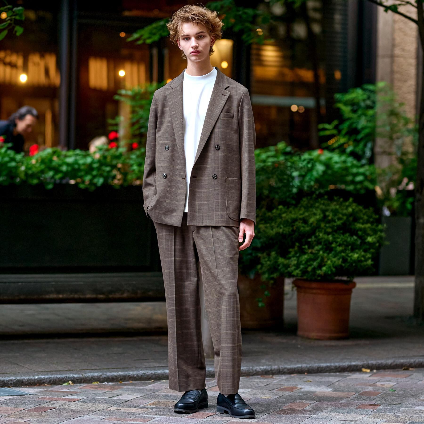 DRESSTERIOR「【セットアップ可】2WAYストレッチ チェック SET UP ワイドパンツ」|その他|