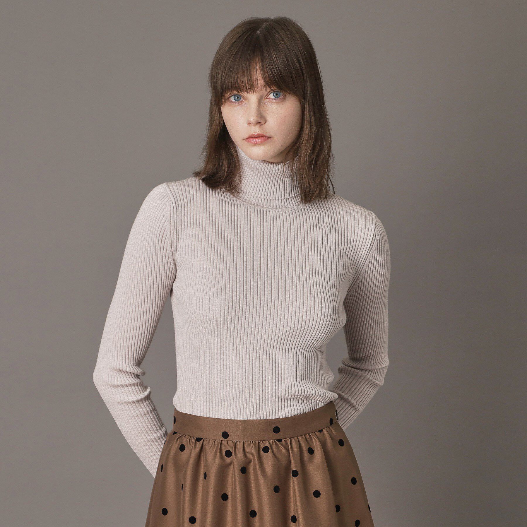 DRESSTERIOR「シルクブレンドメリノウールリブプルオーバー」|ニット・セーター|