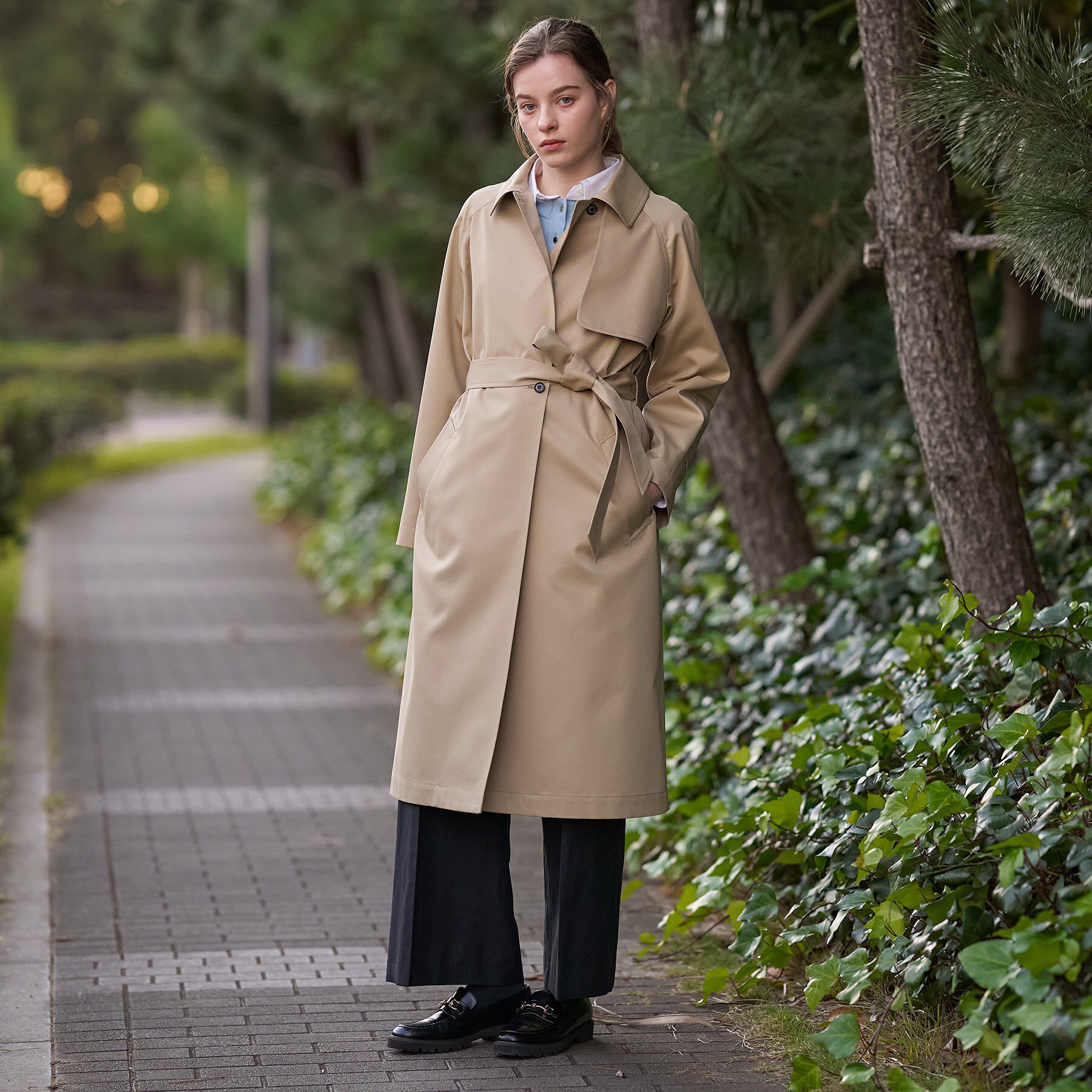 DRESSTERIOR「【ウォッシャブル/美シルエット】ライトトレンチコート」|トレンチコート|