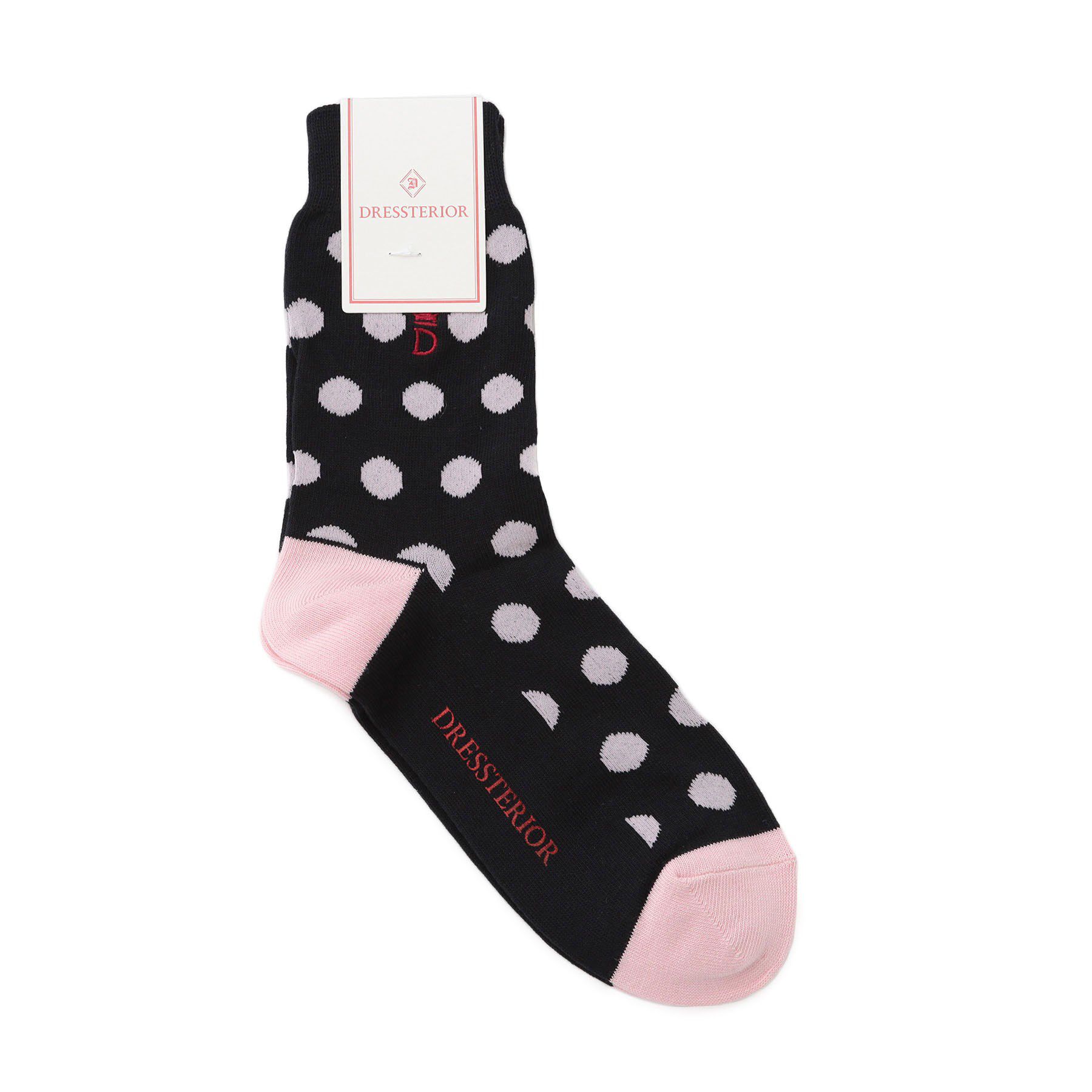 DRESSTERIOR「ポルカドット柄ソックス」|ソックス|ブラック(019)