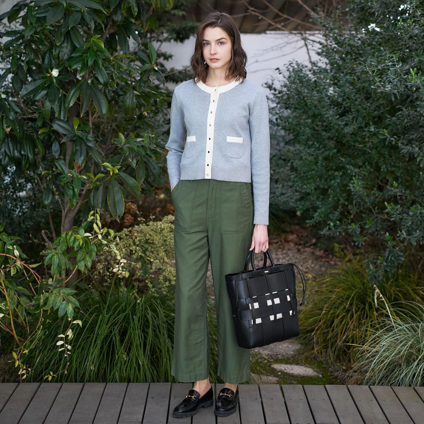 DRESSTERIOR「ウォッシャブル コットンカシミヤ コンビカーデ」|カーディガン|