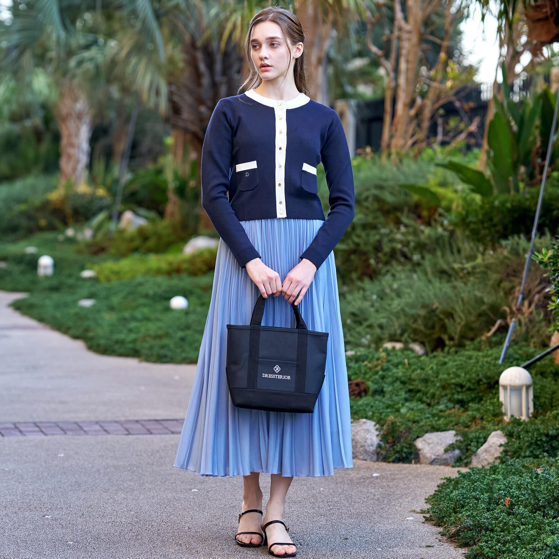 DRESSTERIOR「ウォッシャブル コットンカシミヤ コンビカーデ」|カーディガン|