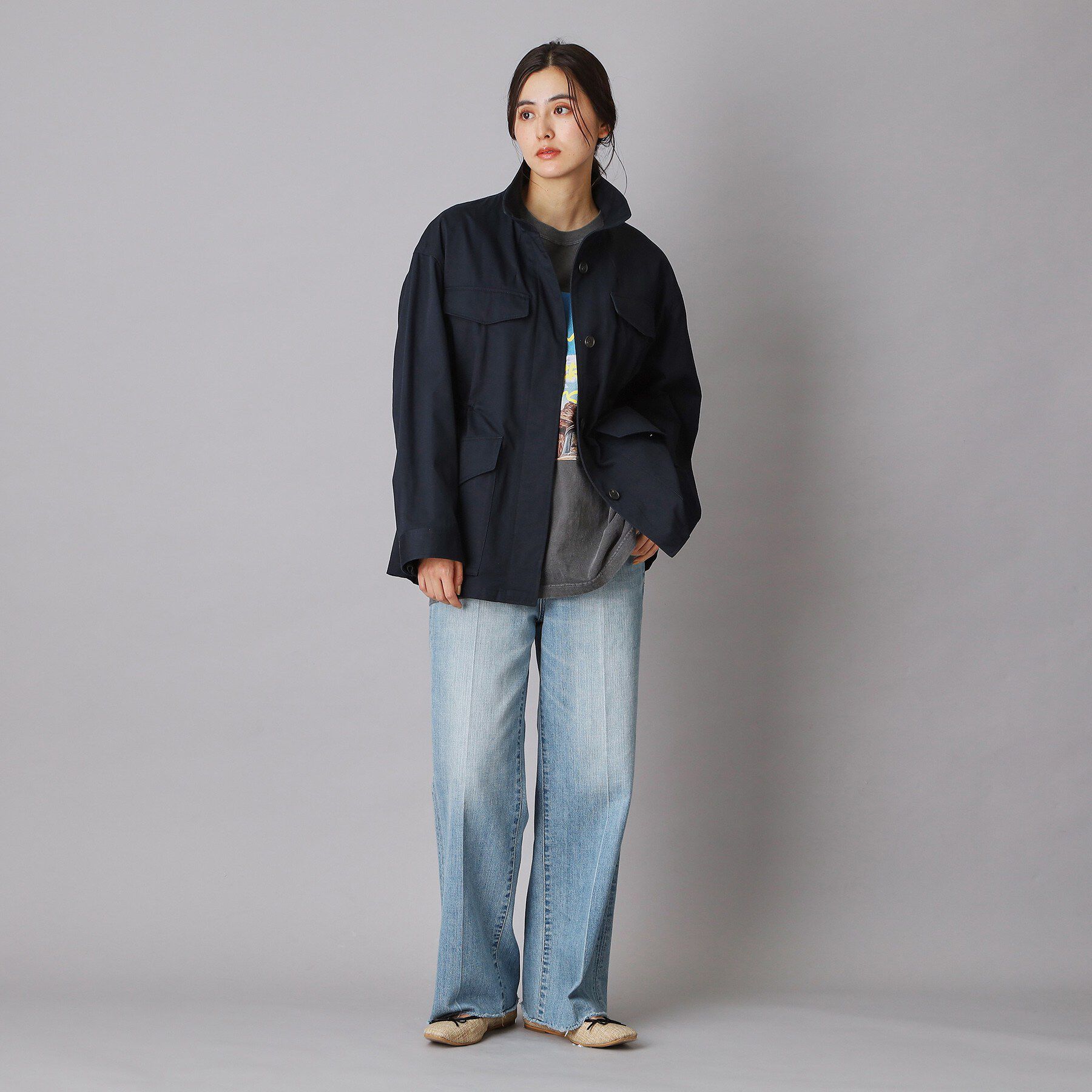 DRESSTERIOR「【ウォッシャブル】コンパクトコットンミリタリーブルゾン」|ブルゾン・スタジャン|