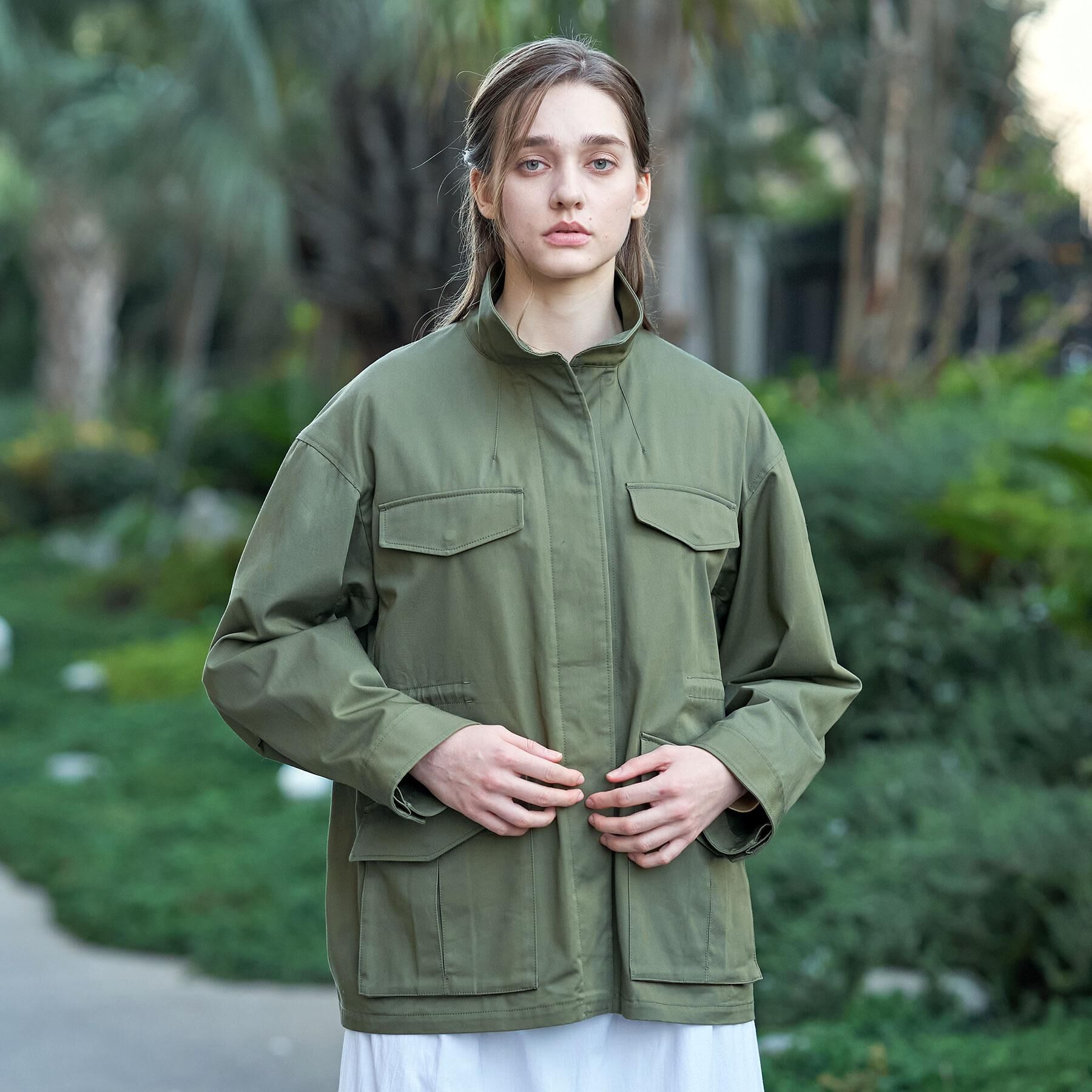 DRESSTERIOR「【ウォッシャブル】コンパクトコットンミリタリーブルゾン」|ブルゾン・スタジャン|