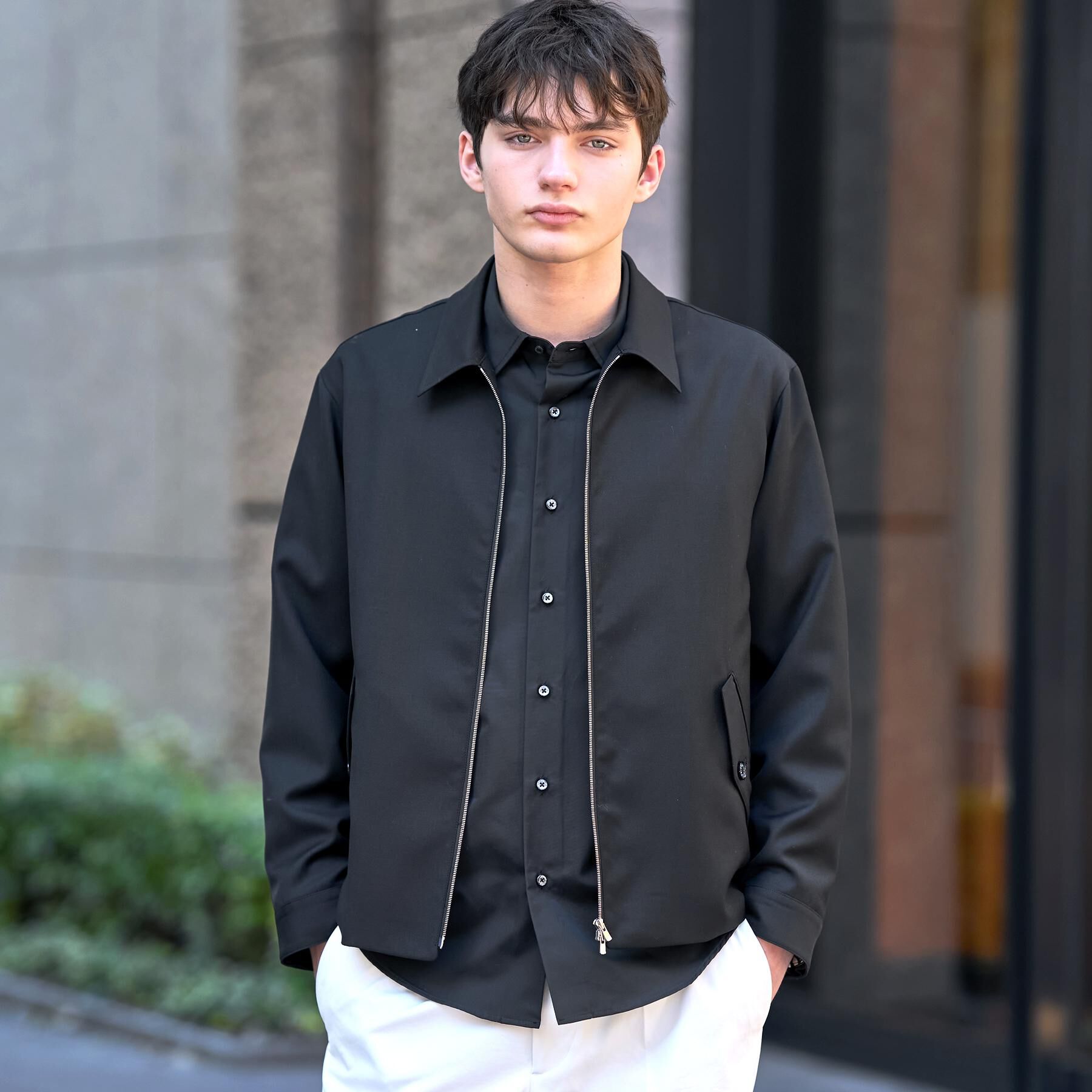 DRESSTERIOR「【家庭洗濯可】ウォッシャブル ウールハリントン ジャケット」|ブルゾン・スタジャン|