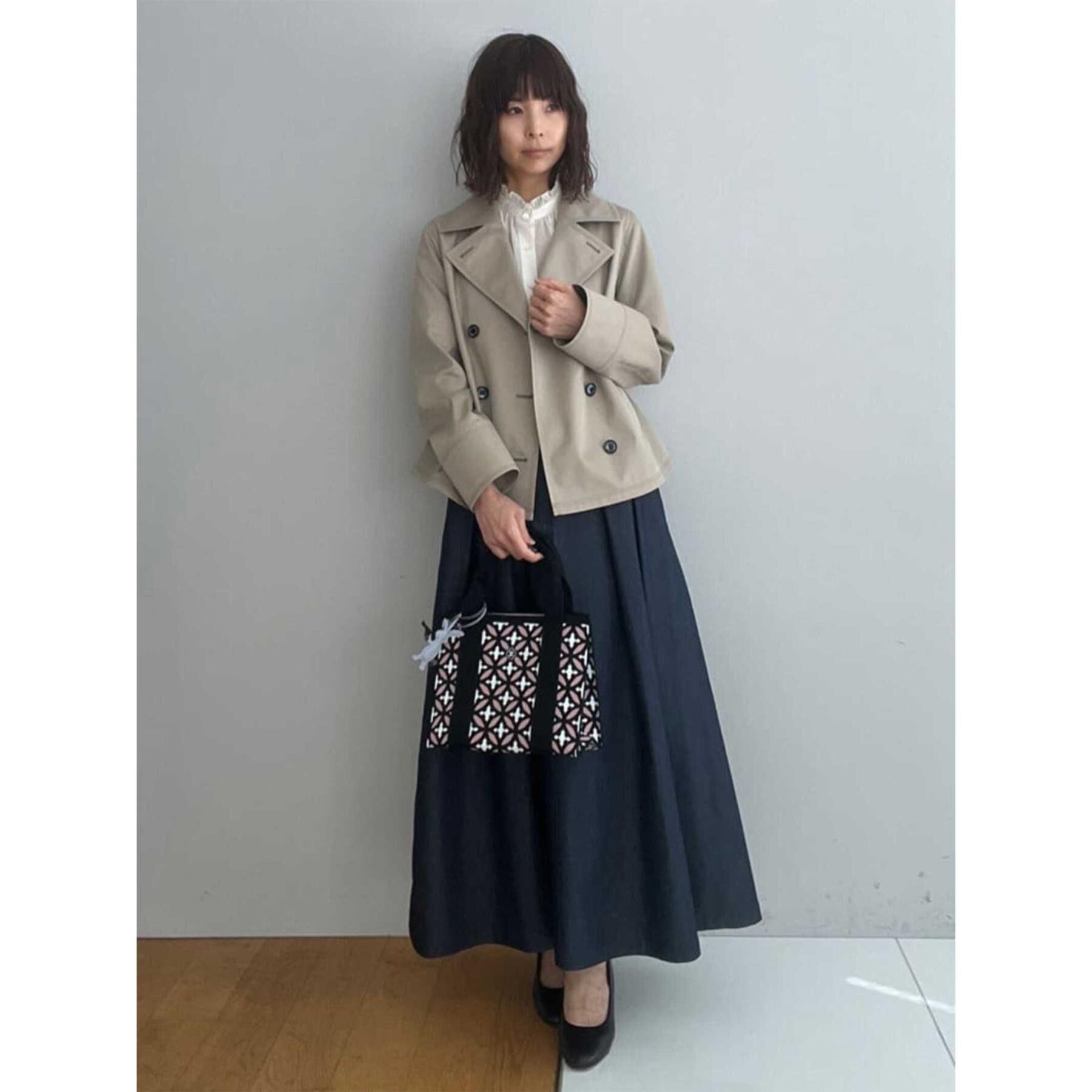 DRESSTERIOR「【ウォッシャブル/撥水素材】Aラインショートトレンチジャケット」|トレンチコート|