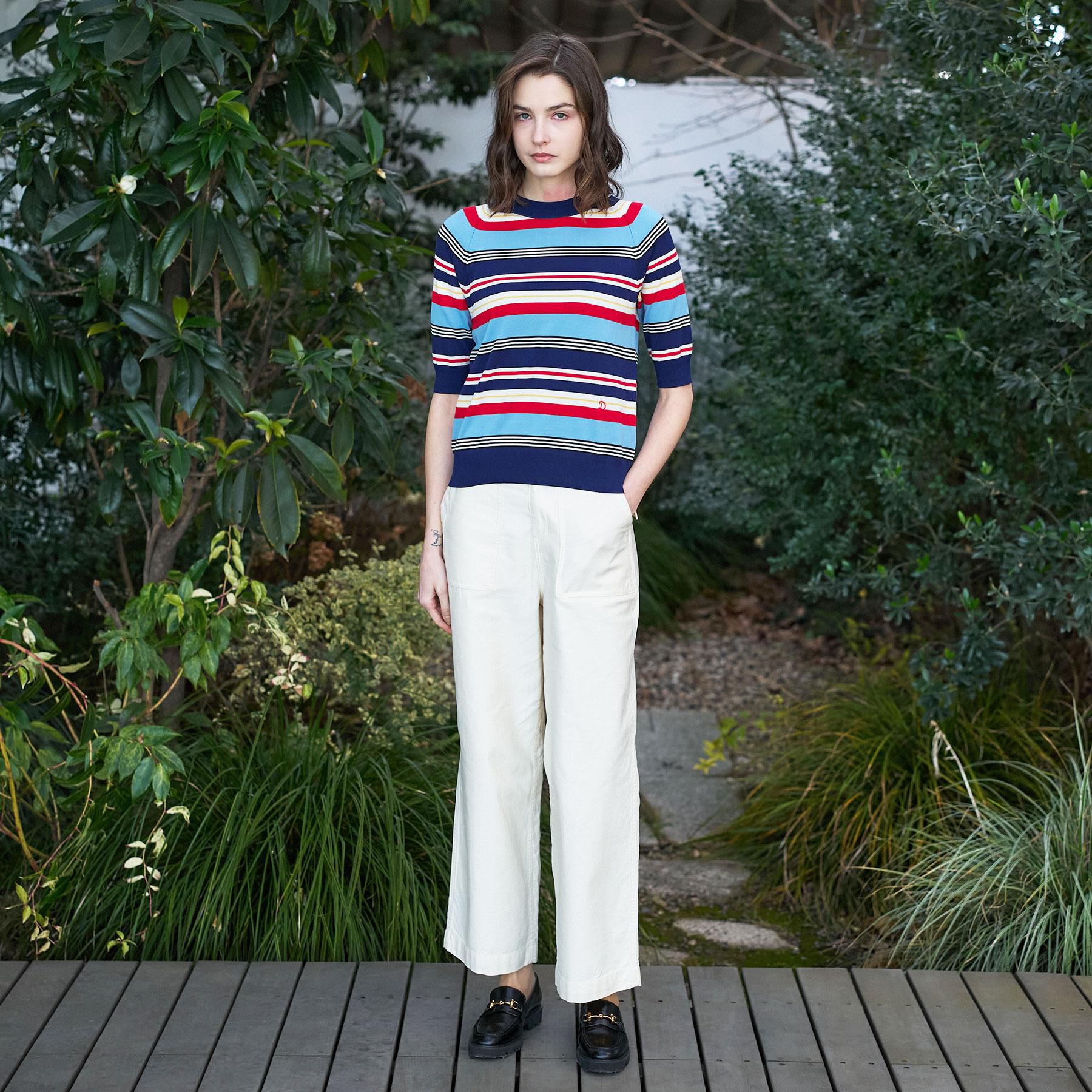 DRESSTERIOR「【大人MUSE5月号掲載】コットンシルクマルチボーダーニット」|ニット・セーター|