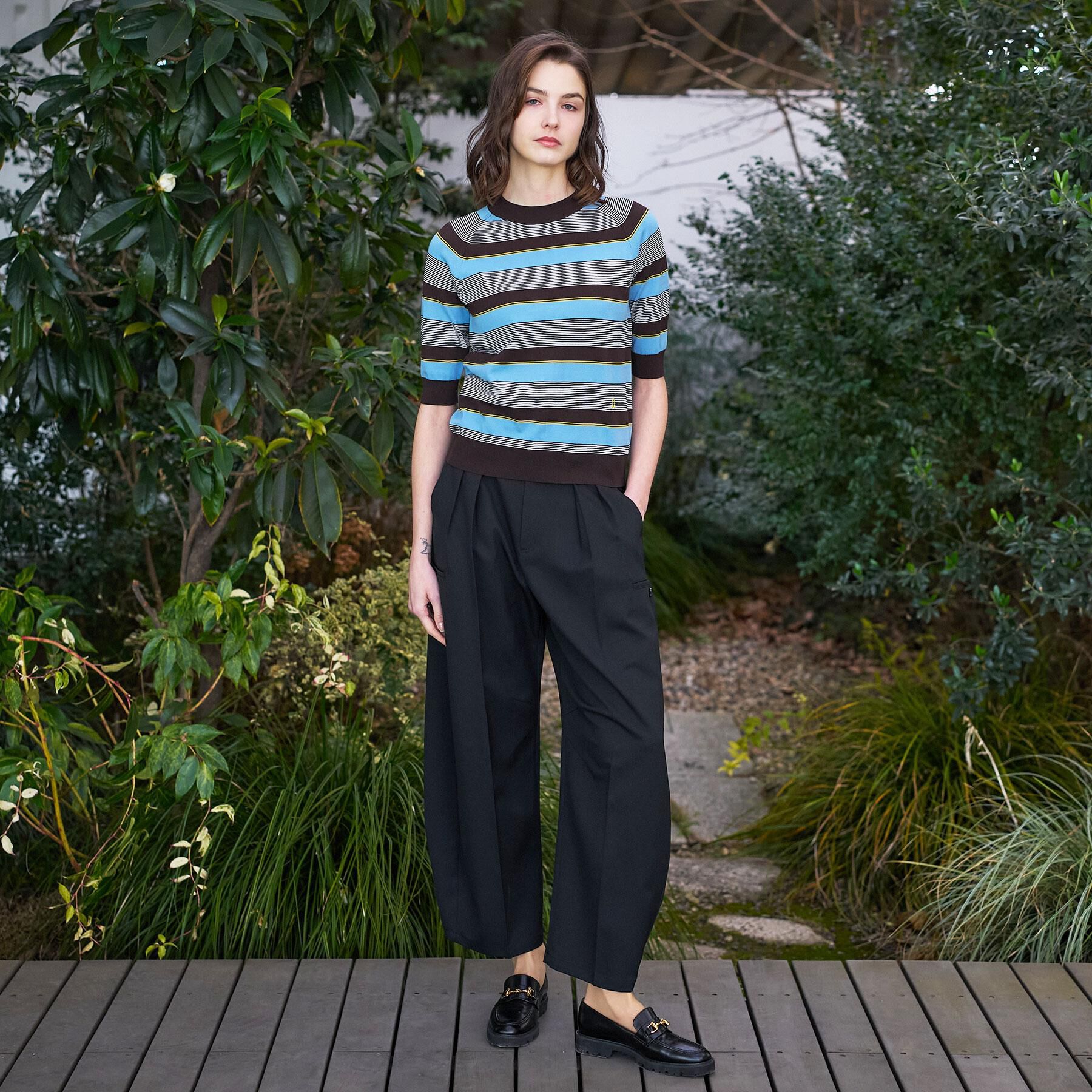 DRESSTERIOR「【大人MUSE5月号掲載】コットンシルクマルチボーダーニット」|ニット・セーター|