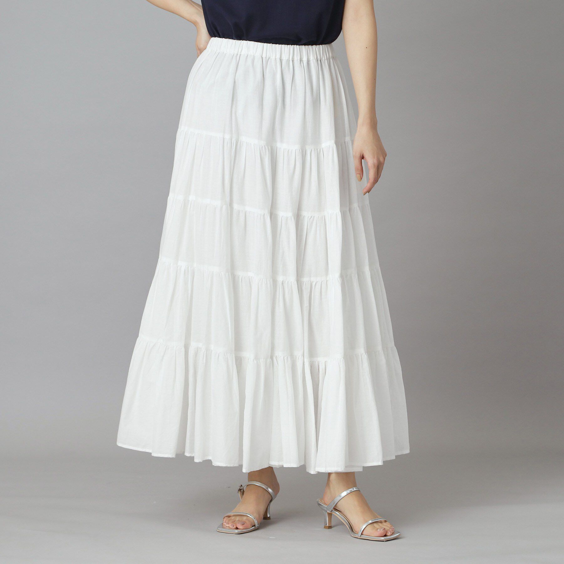 DRESSTERIOR「コットンボイルティアードスカート」|スカート|