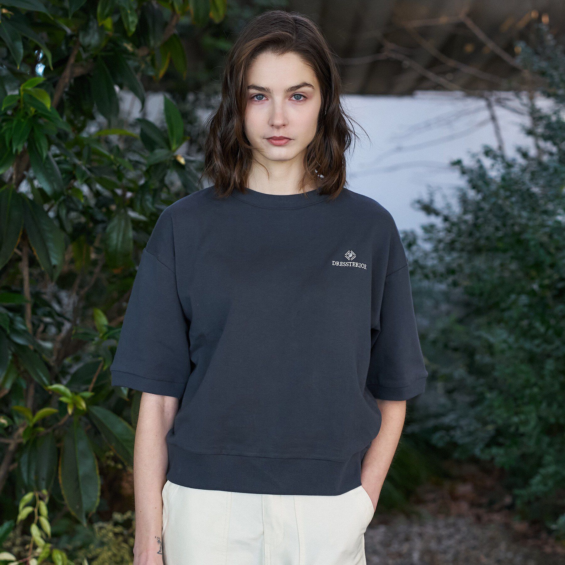 DRESSTERIOR「ストレッチ裏毛ハーフスリーブプルオーバー」|Tシャツ・カットソー|