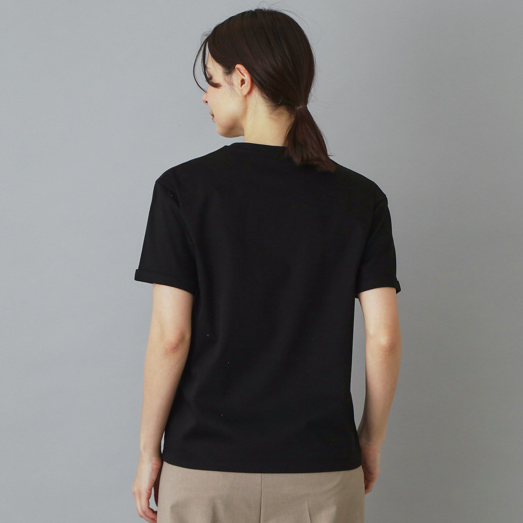 DRESSTERIOR「【接触冷感／抗菌防臭／消臭】アイスクリアコットン Bonsoir ロゴTシャツ」|Tシャツ・カットソー|