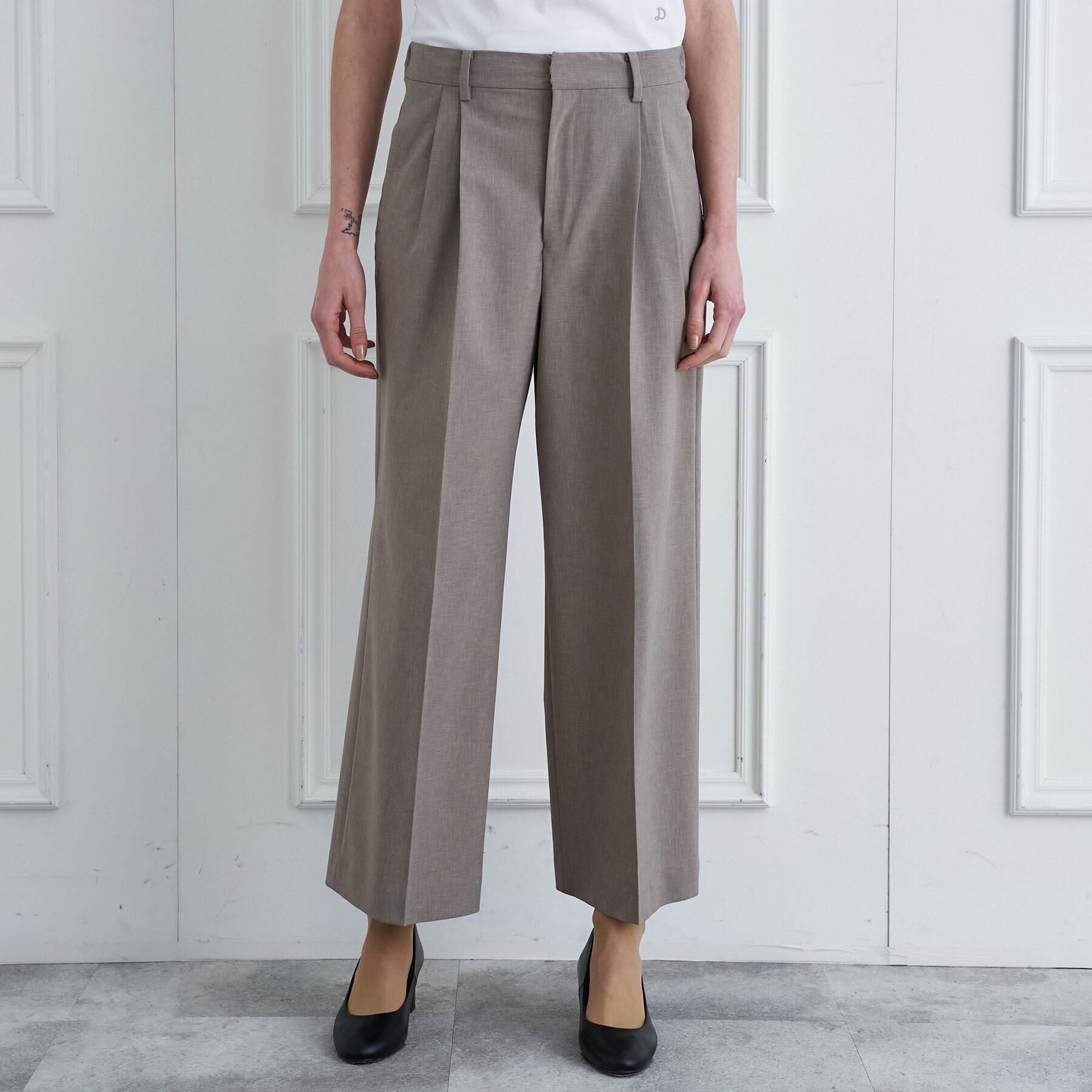 DRESSTERIOR「【大人MUSE5月号掲載】【セットアップ可】ウォッシャブルタックワイドパンツ」|その他|ベージュ(052)