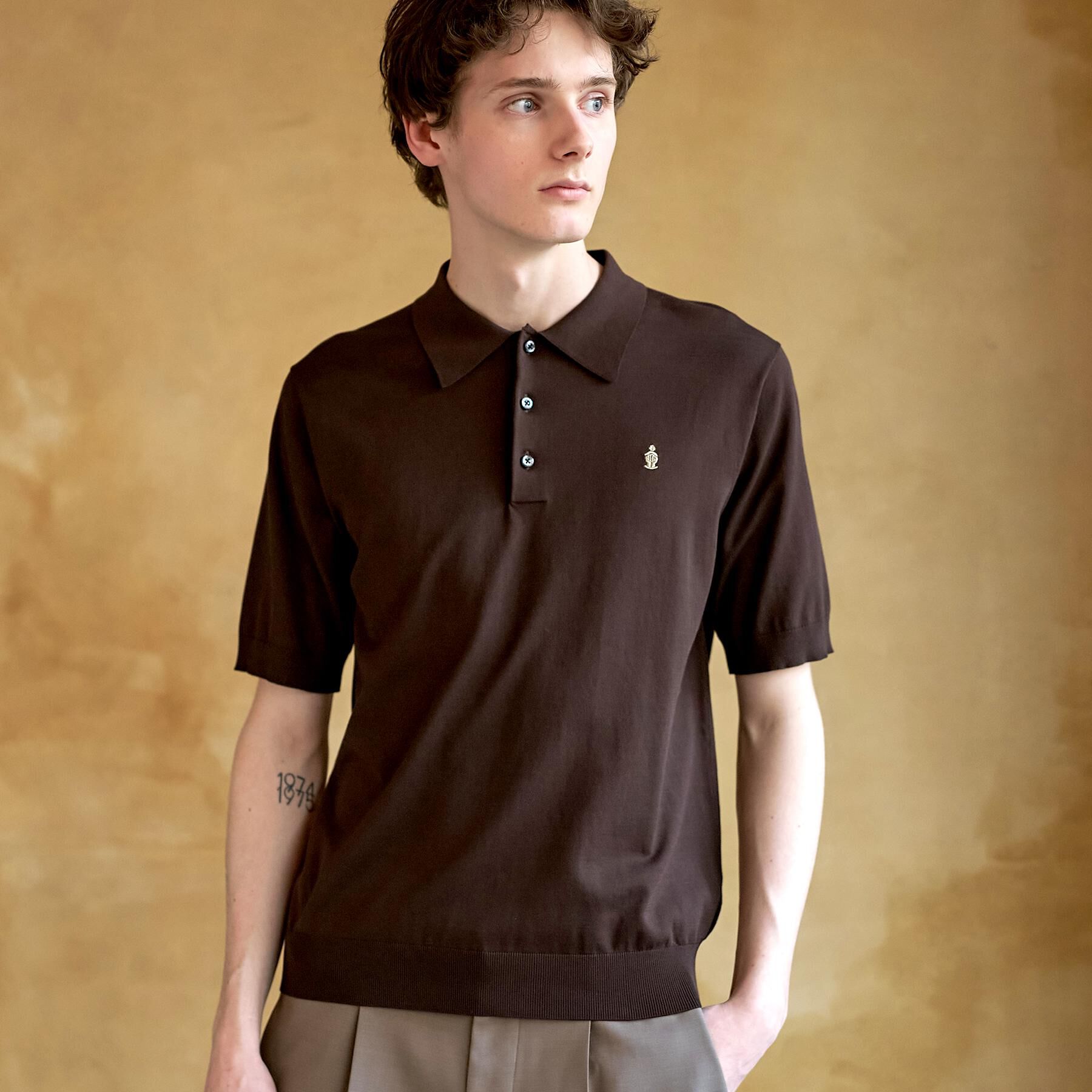 DRESSTERIOR「【ウォッシャブル】コットンシルク混 ニットポロシャツ」|ニット・セーター|