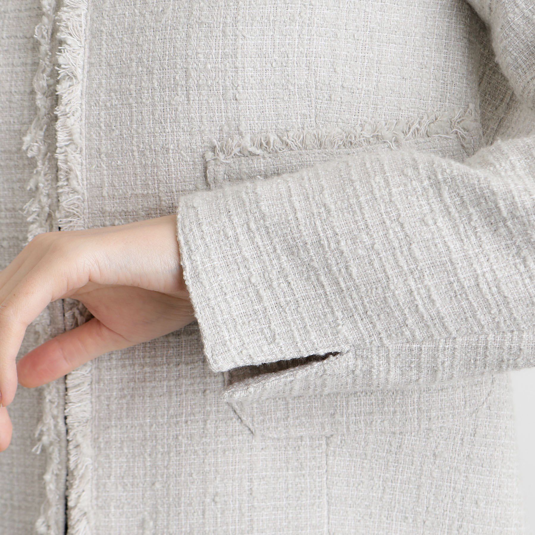 grove「【雑誌掲載】ツイードコンパクトジャケット」|ノーカラージャケット|