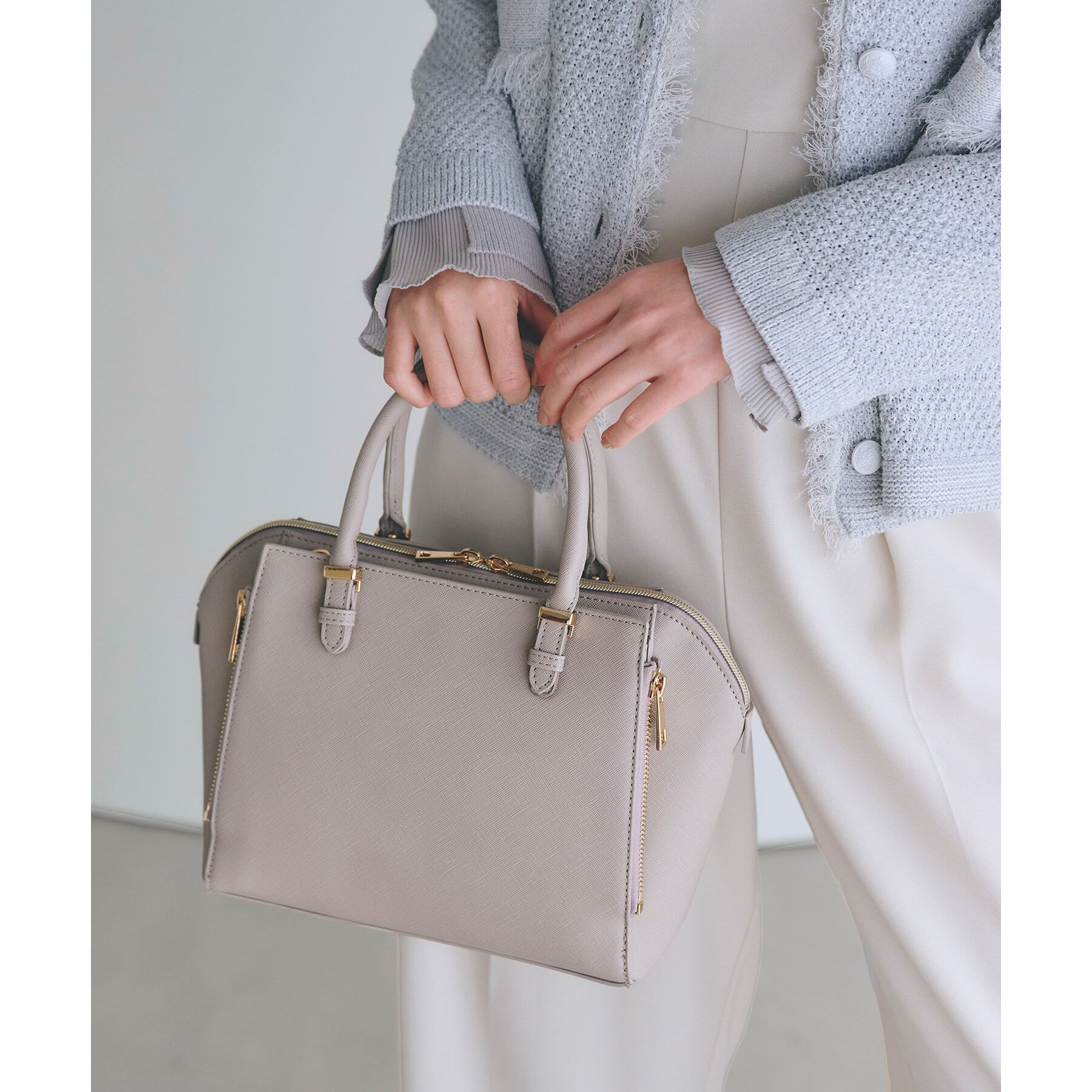 grove「【人間工学】タテZipメタルベルトサブ付き2WAYトート【入卒対応可】」|ショルダー・メッセンジャー|グレー(012)