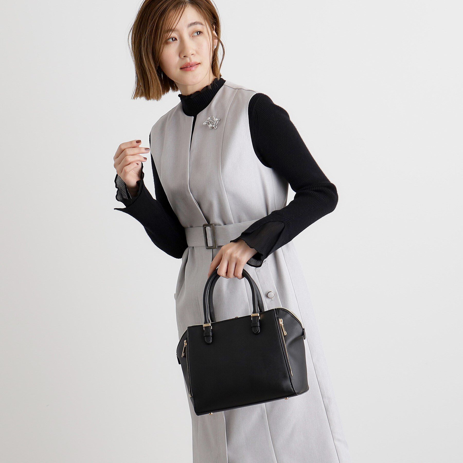 grove「【人間工学】タテZipメタルベルトサブ付き2WAYトート【入卒対応可】」|ショルダー・メッセンジャー|