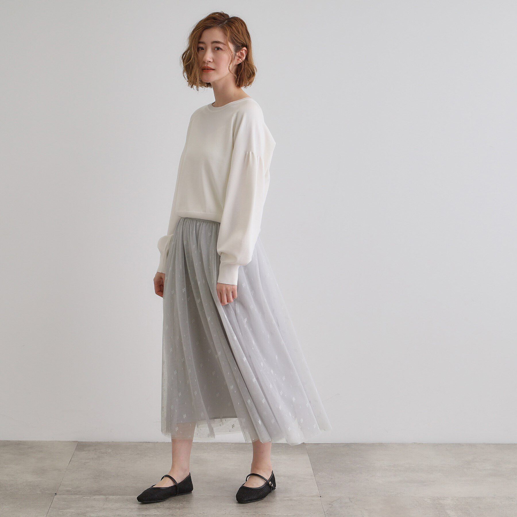 grove「幾何柄チュールスカート」|スカート|