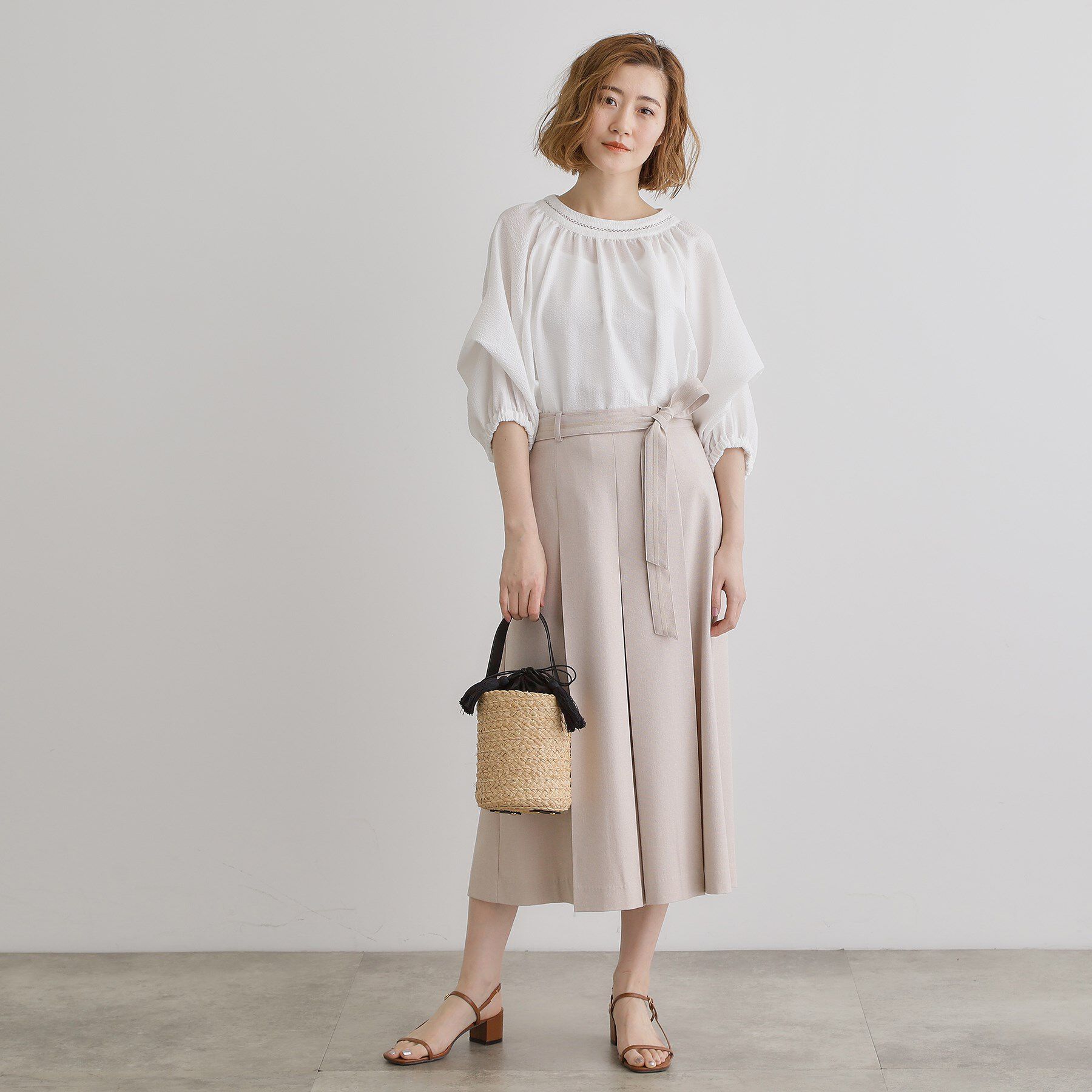 grove「ラフィアバケツタッセル巾着ショルダー」|ショルダー・メッセンジャー|