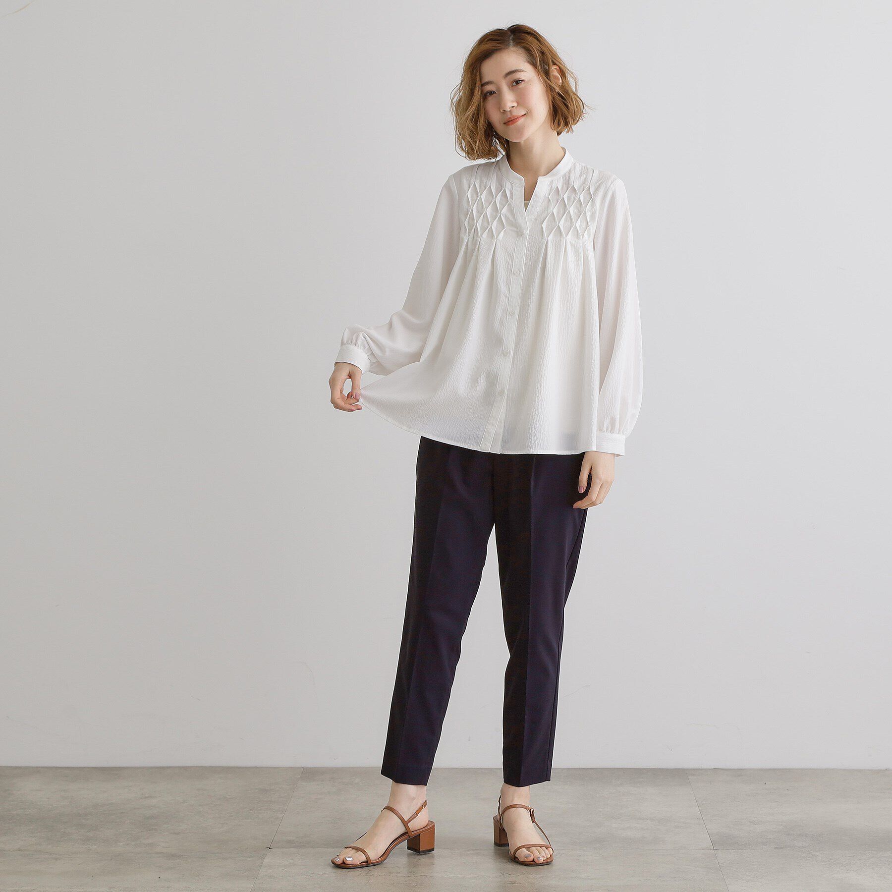 grove「スモッキングタックスキッパーブラウス」|シャツ・ブラウス|