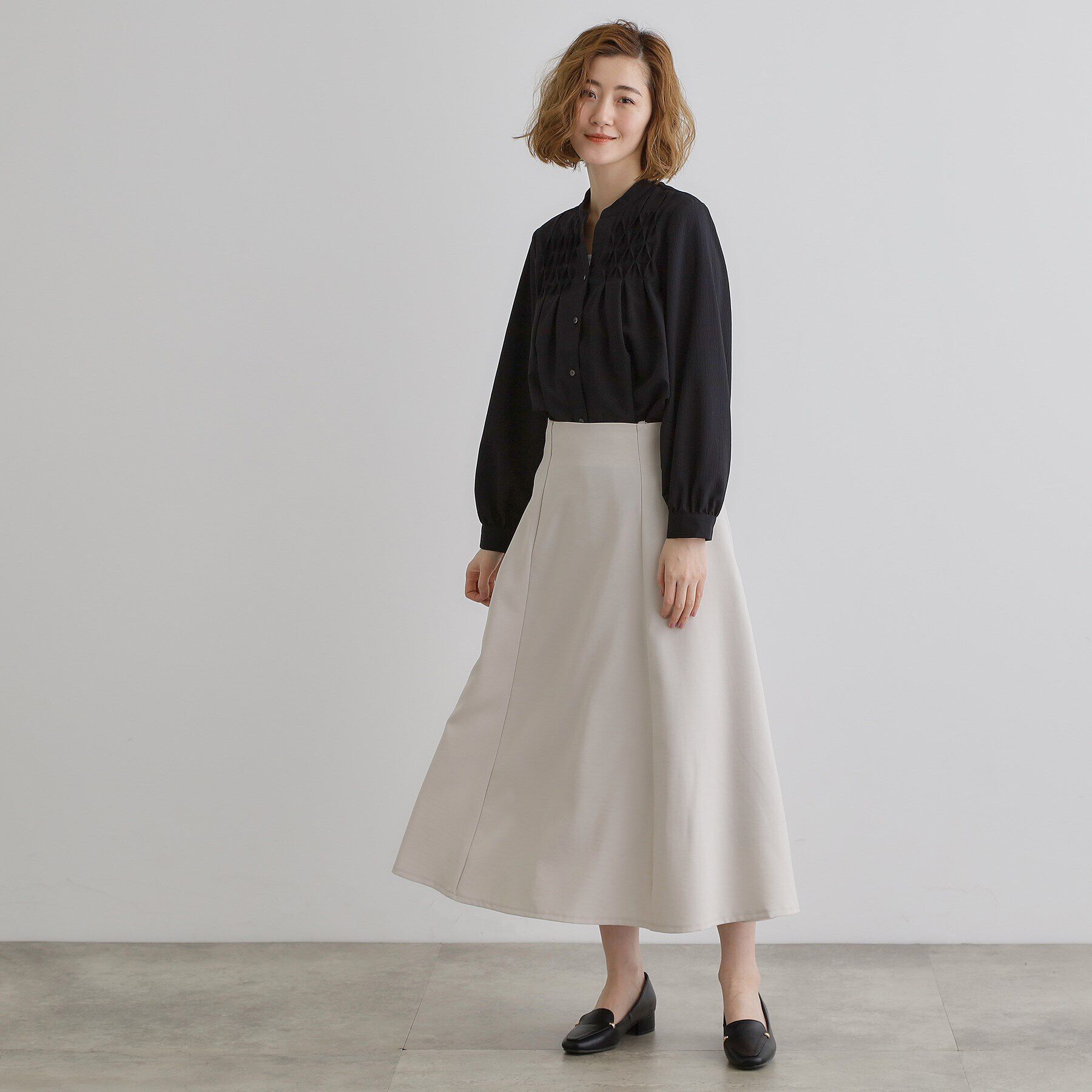 grove「スモッキングタックスキッパーブラウス」|シャツ・ブラウス|