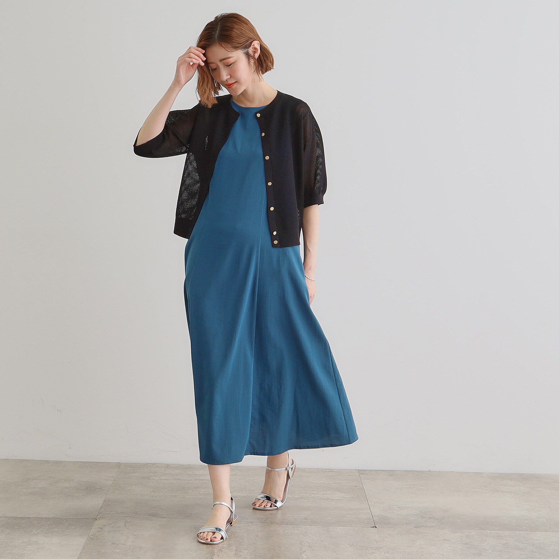 grove「1枚でも映える上品メッシュカーディガン」|カーディガン|