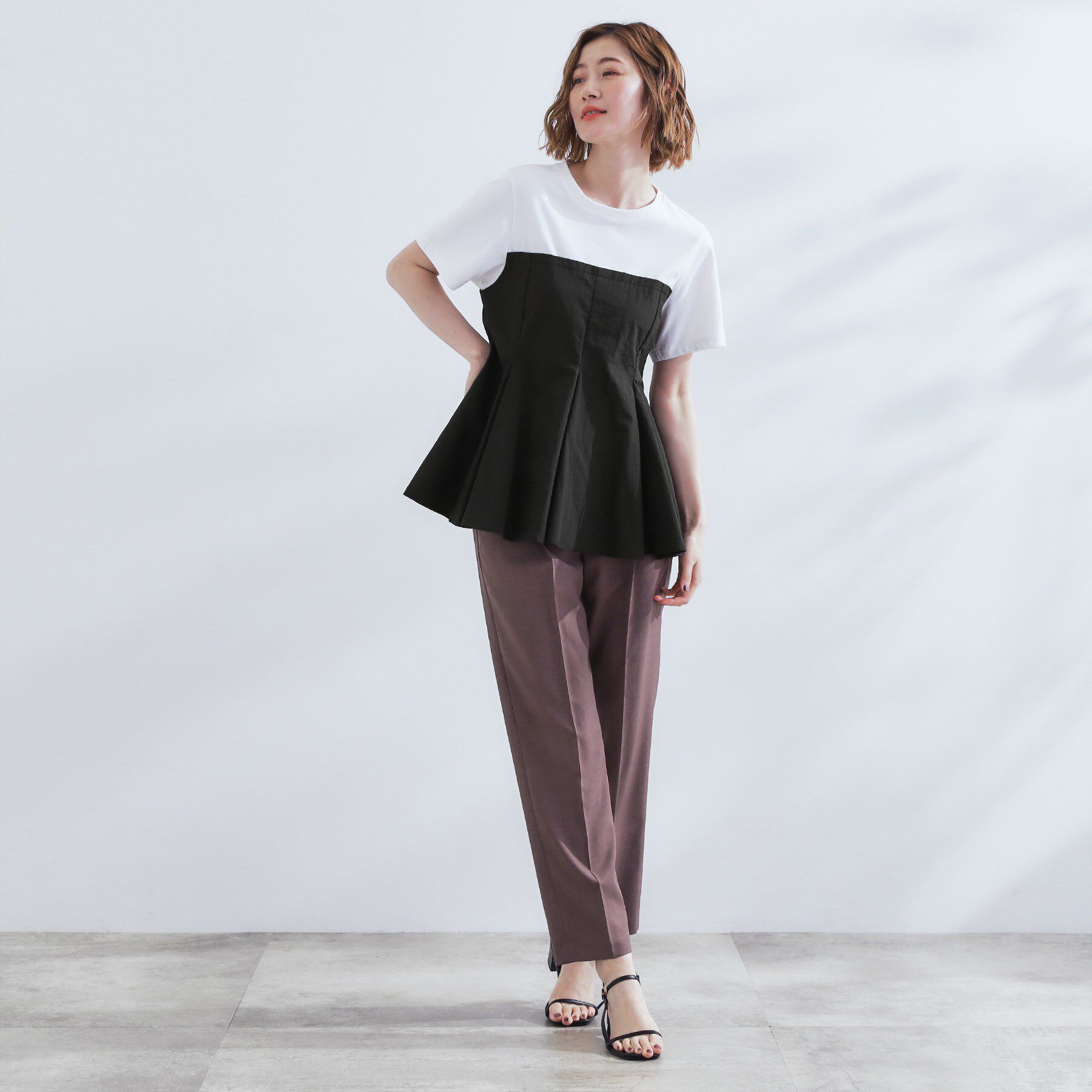 grove「贅沢フレアーが高見え ドッキングビスチェT」|Tシャツ・カットソー|