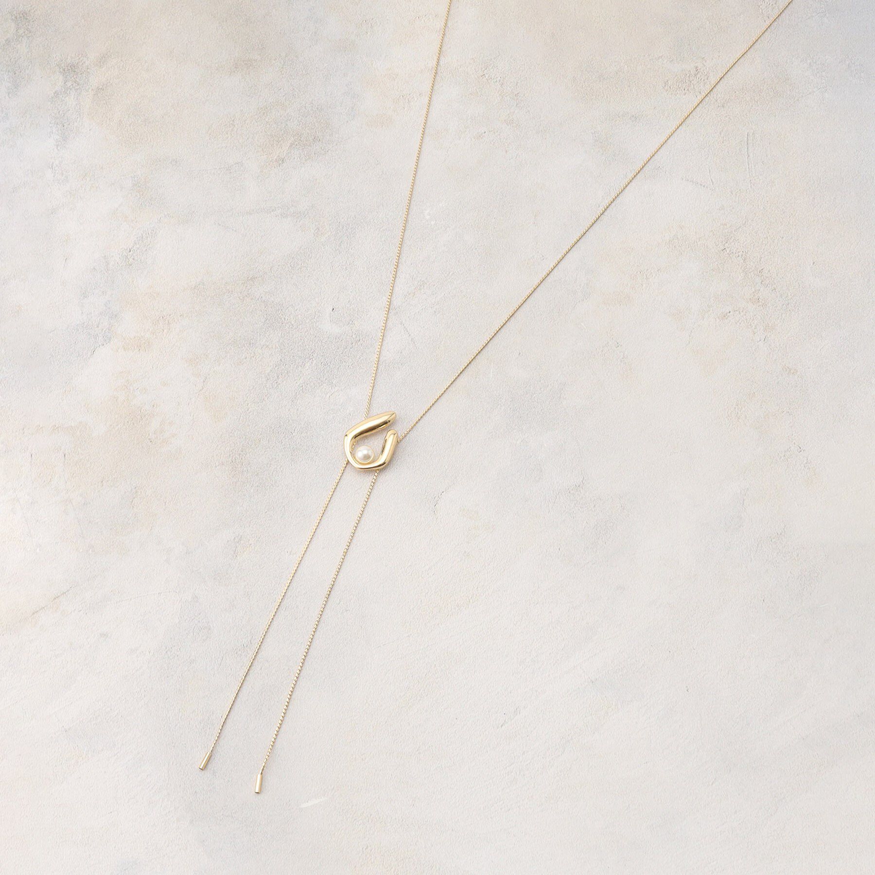 grove「U字メタルパール調スライドネックレス」|ネックレス|ゴールド(007)