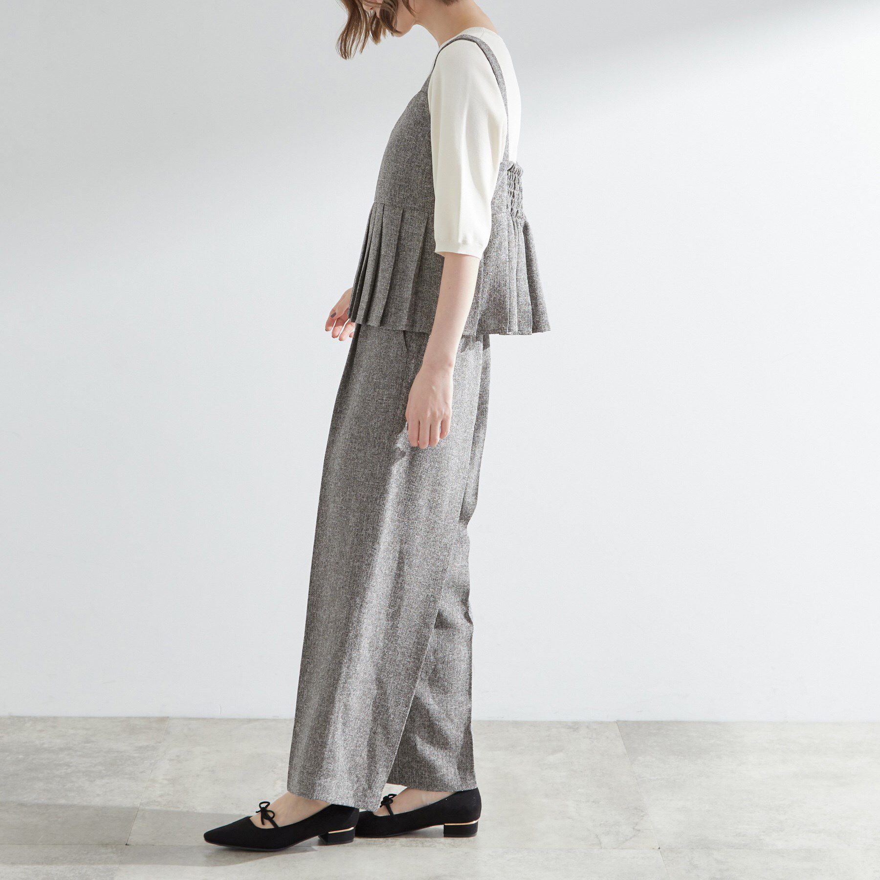 grove「【2点SET/体型カバー】夏から秋まで着まわせる！プリーツビスチェセットアップ」|スーツ|