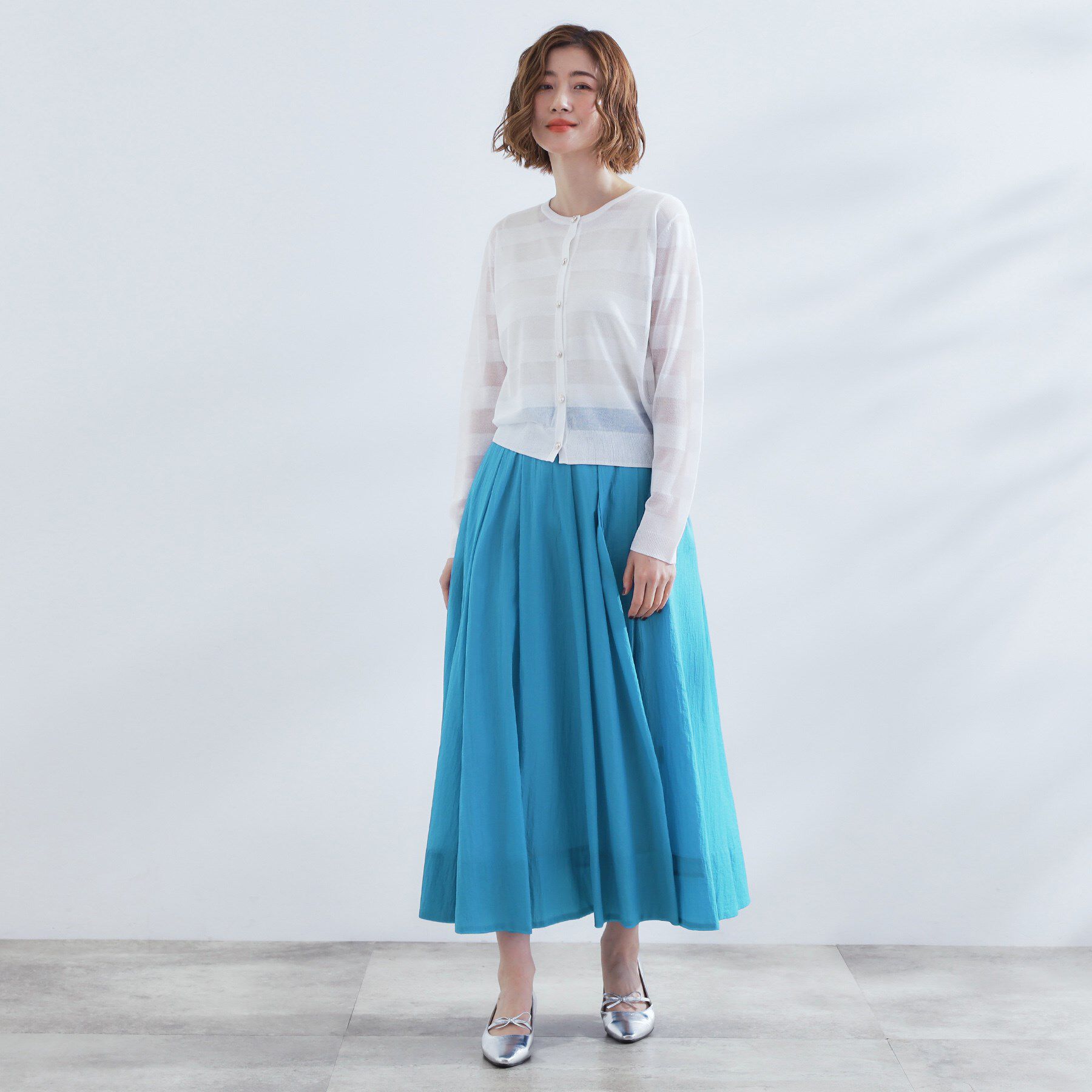grove「透け感がムードある 大人のタックギャザースカート」|スカート|