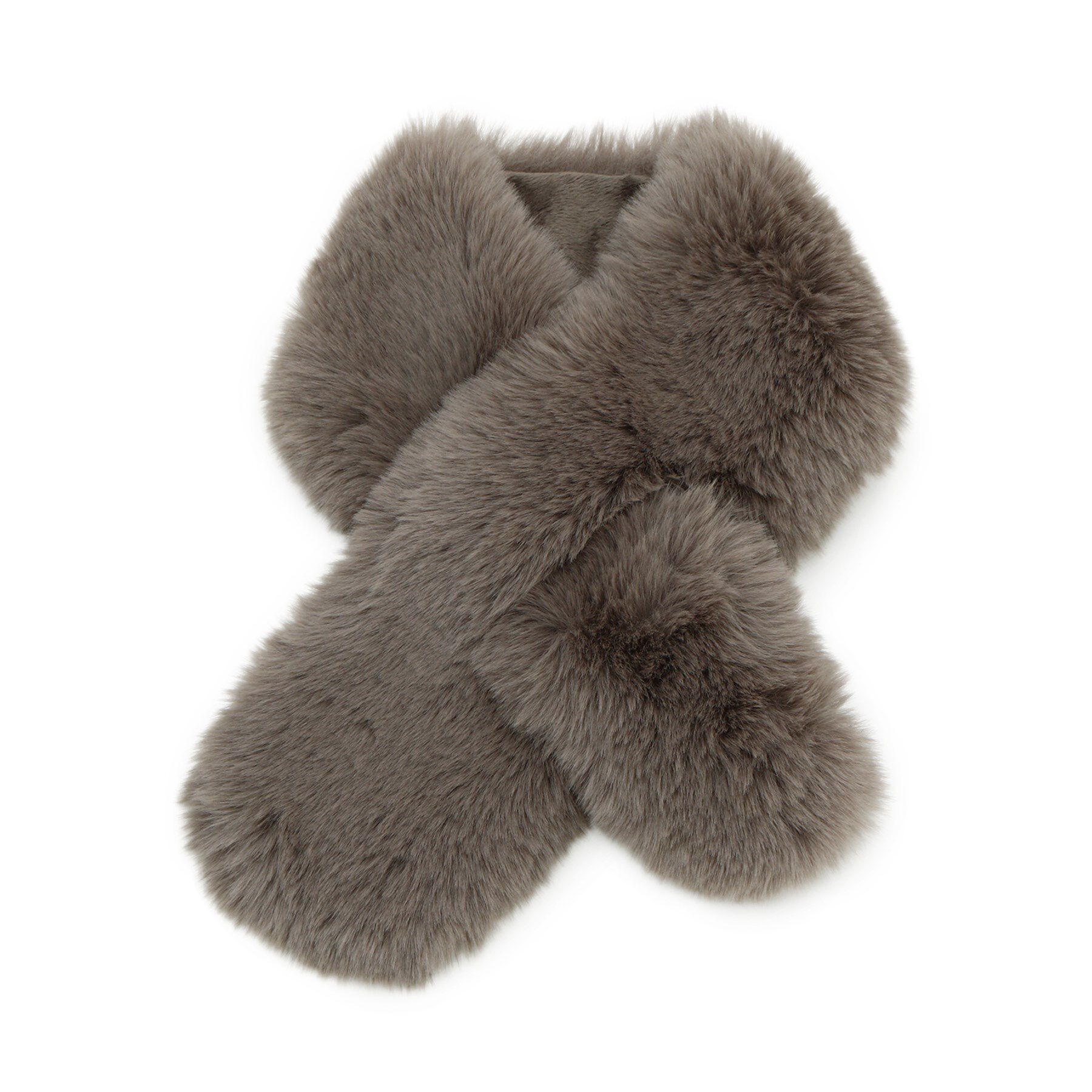 grove「ボリュームフェイクファーティペット」|ストール|チャコールグレー(0