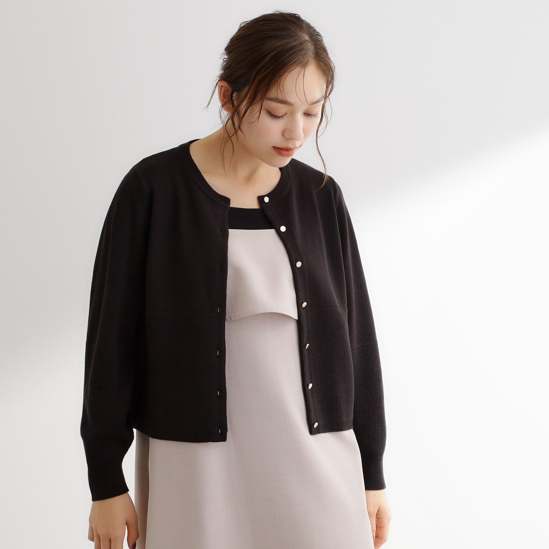 grove「【毛玉軽減／洗える】編地切替カーディガン」|カーディガン|