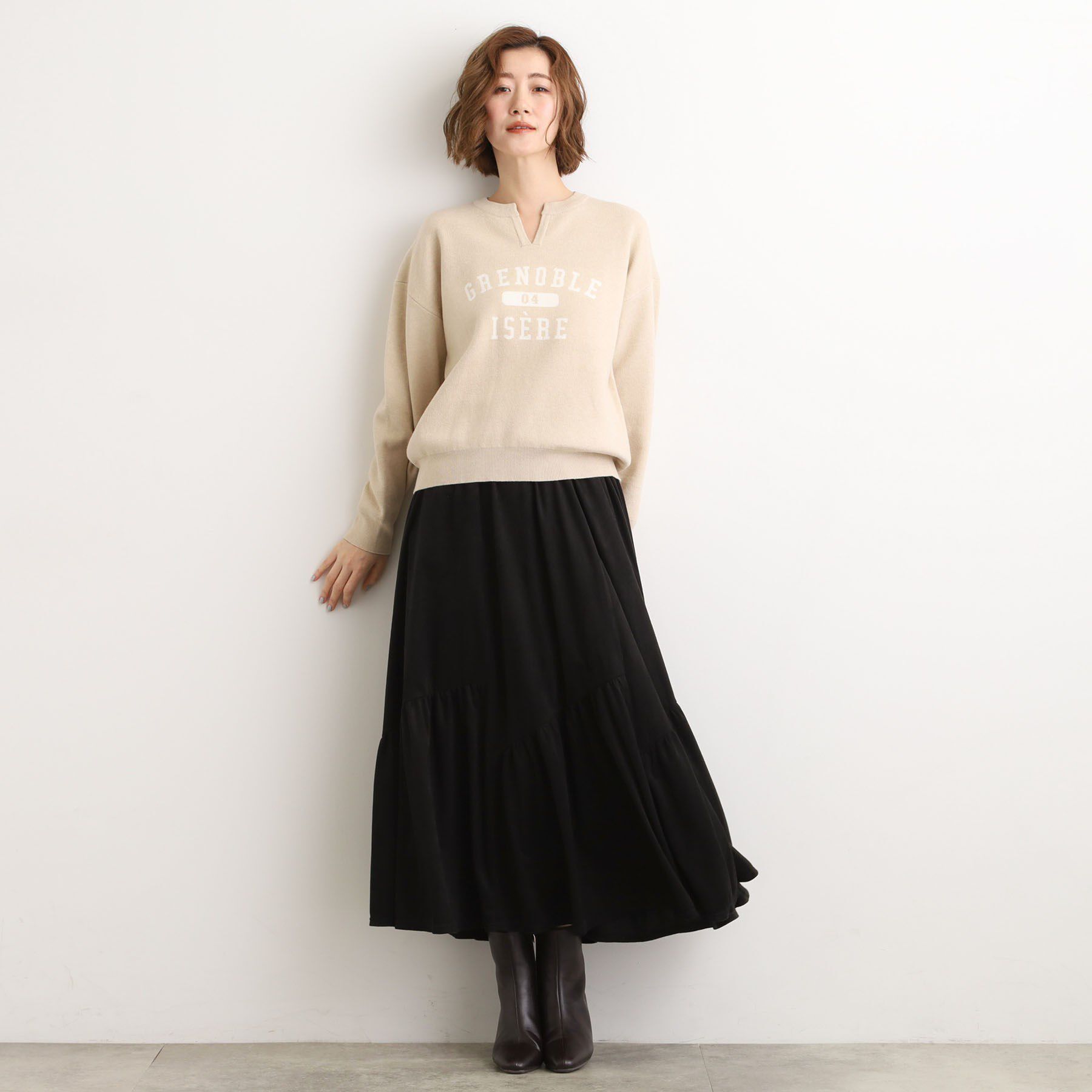 grove「スエードライク マキシティアードスカート」|スカート|