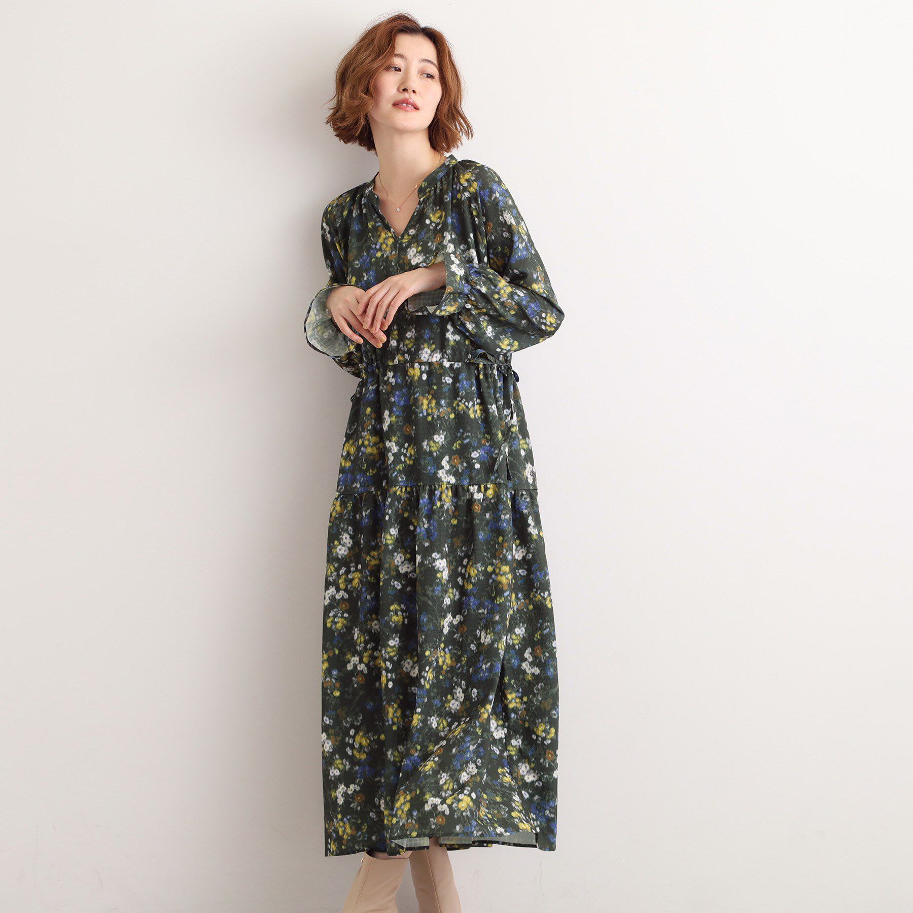 grove「カスリフラワーティアードワンピース」|ワンピース|