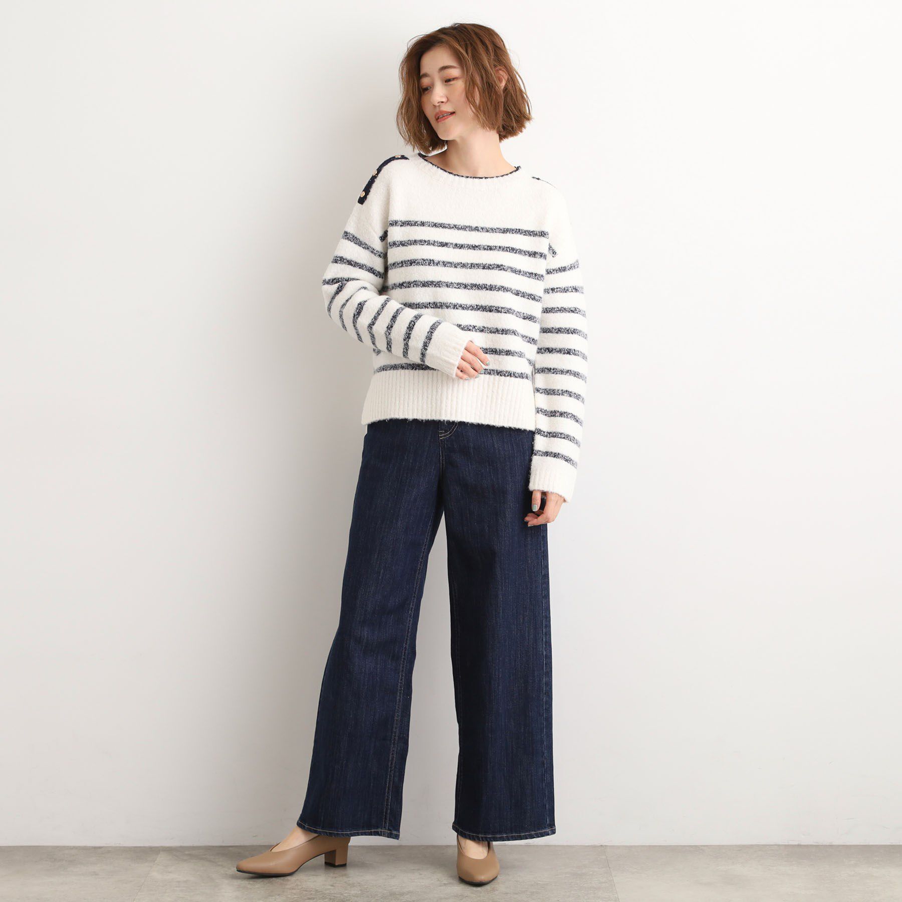grove「ボーダーブークレーニット」|ニット・セーター|
