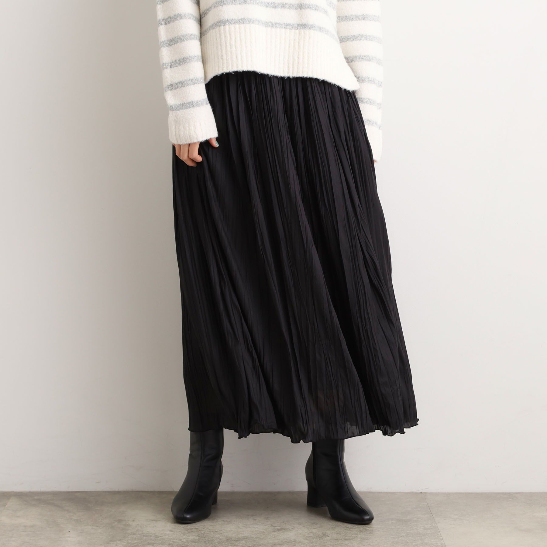 grove「花柄アソートプリーツスカート」|スカート|ブラック(019)