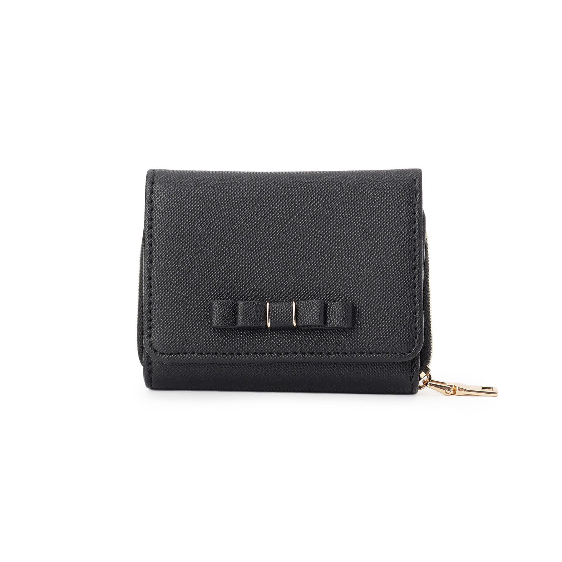 grove「ダブルリボン折財布」|財布|ブラック(019)