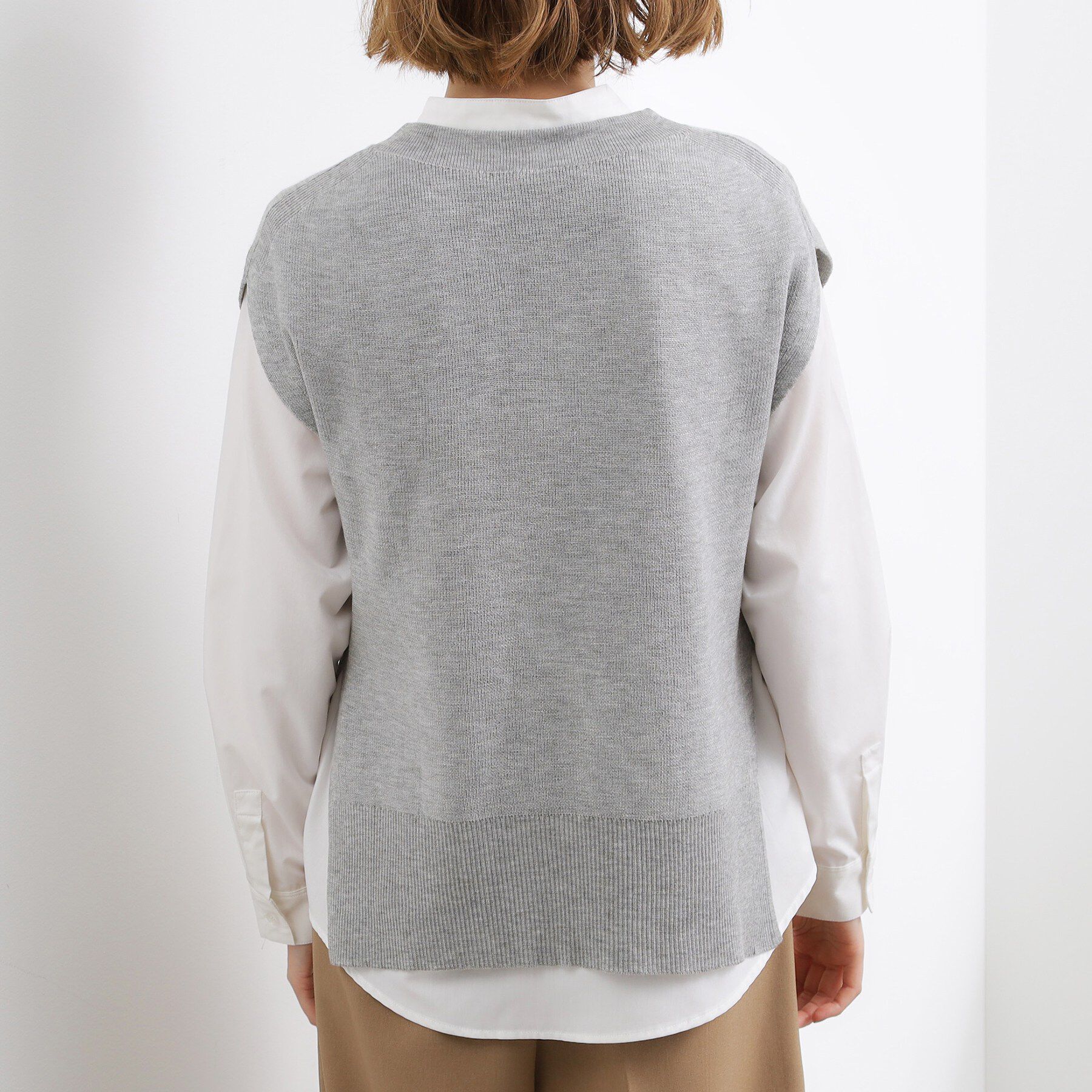 grove「【2点SET】一枚でコーデが決まる！ニットベスト&times;シャツSET」|シャツ・ブラウス|
